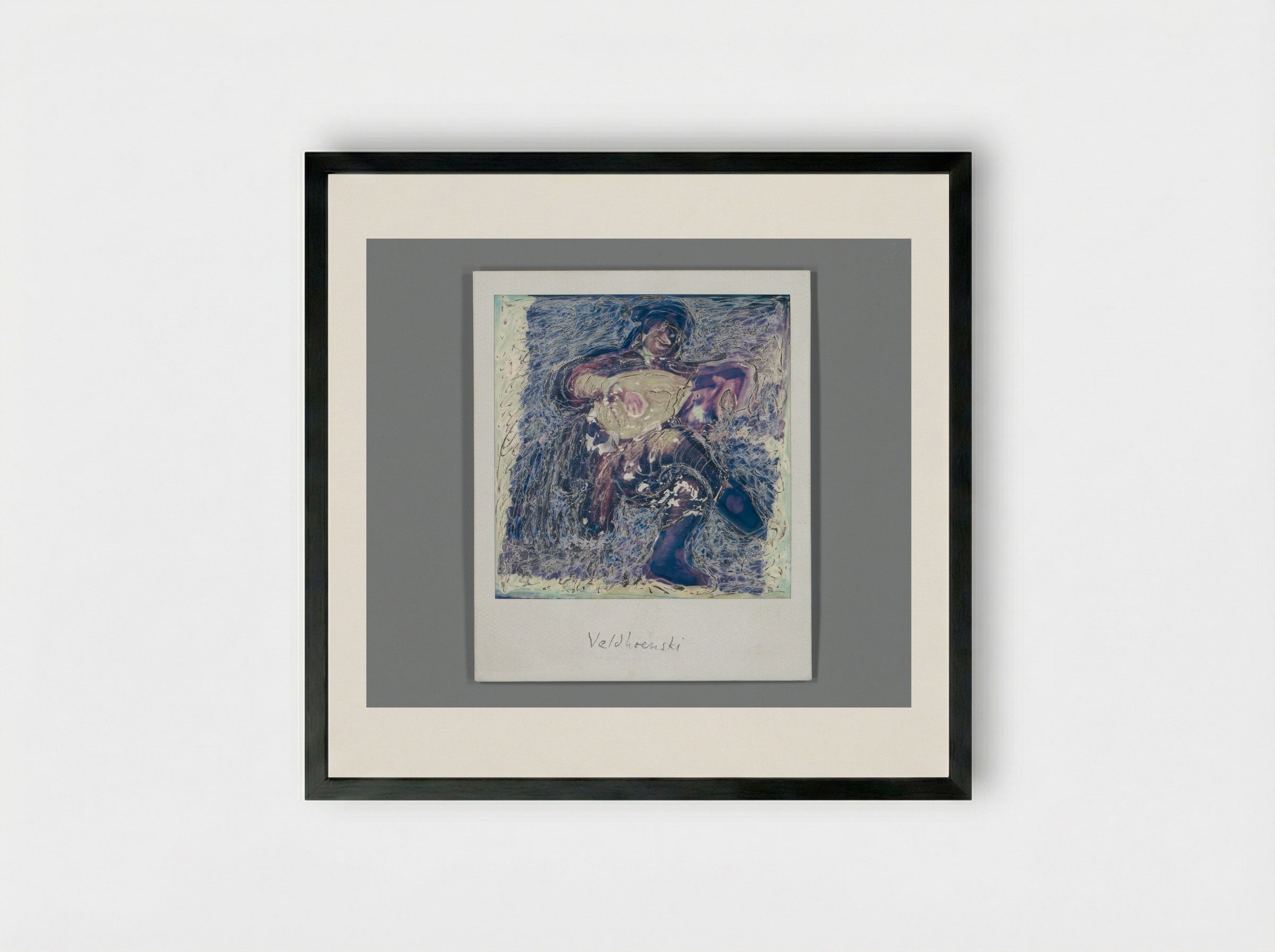 Self-Portrait as a Lute Player - Aat Veldhoen - Framed Print Black