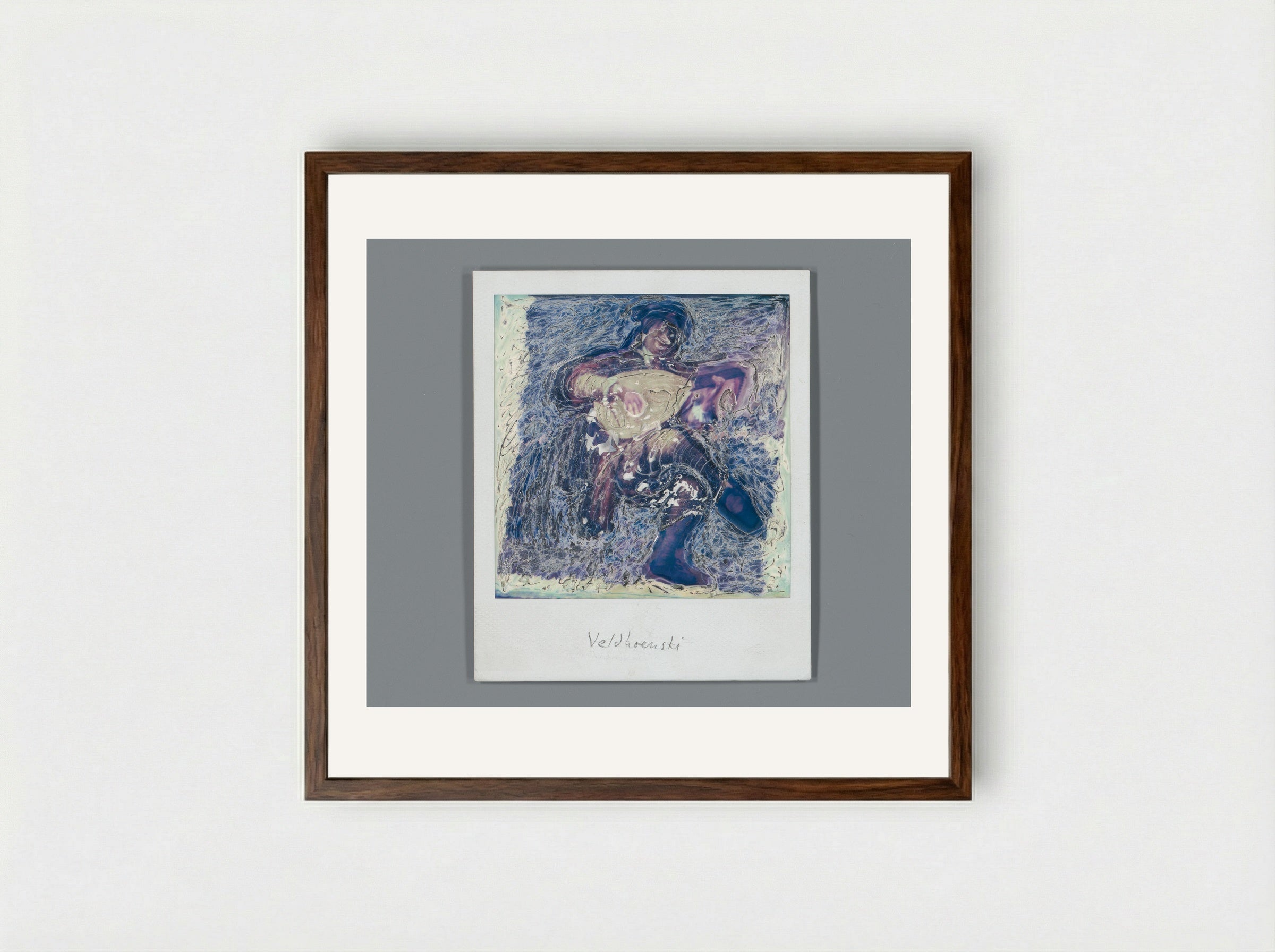Self-Portrait as a Lute Player - Aat Veldhoen - Framed Print Dark Wood