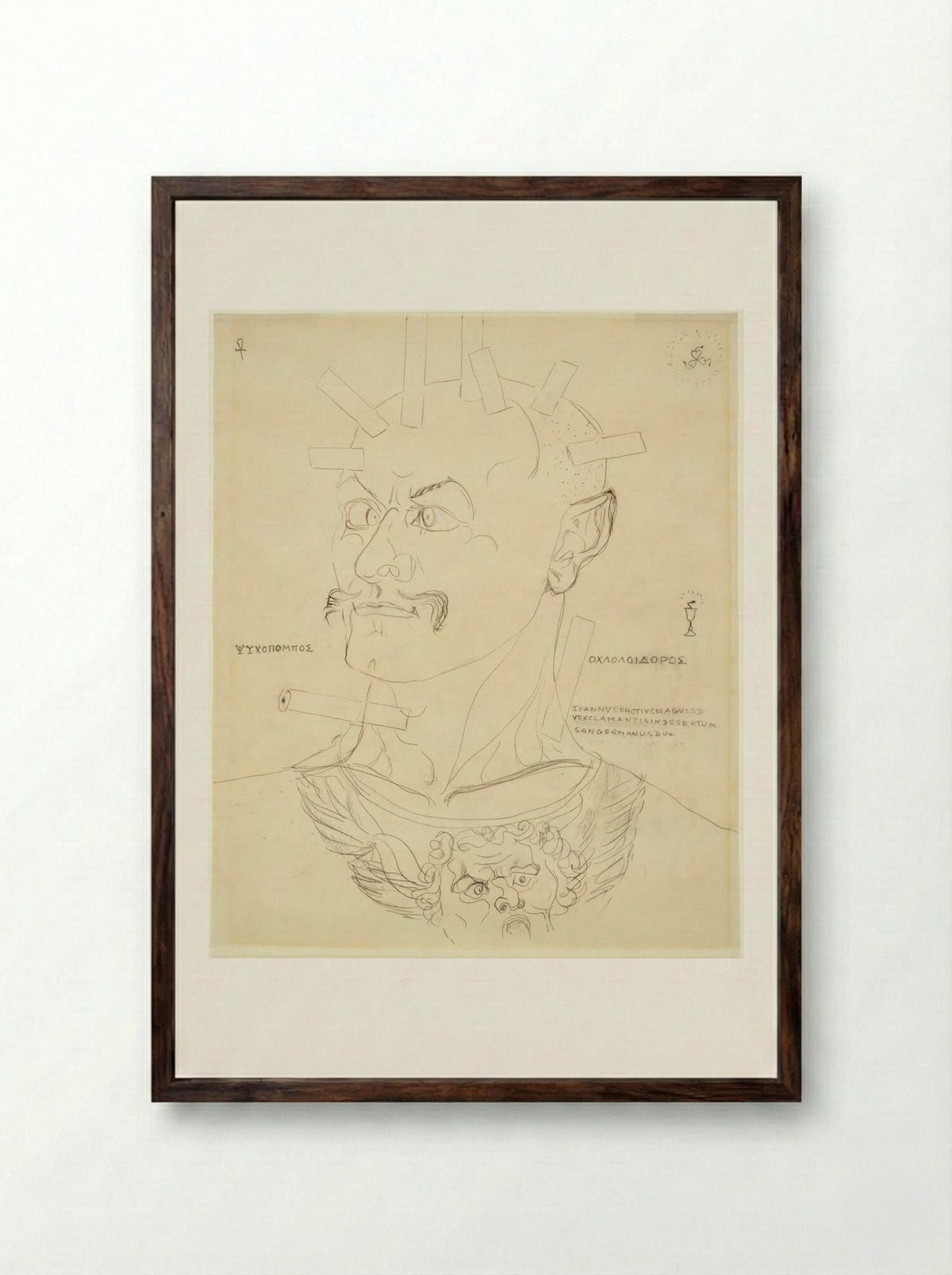 Self-Portrait as a Warrior - John D. Graham - Framed Print Dark Wood