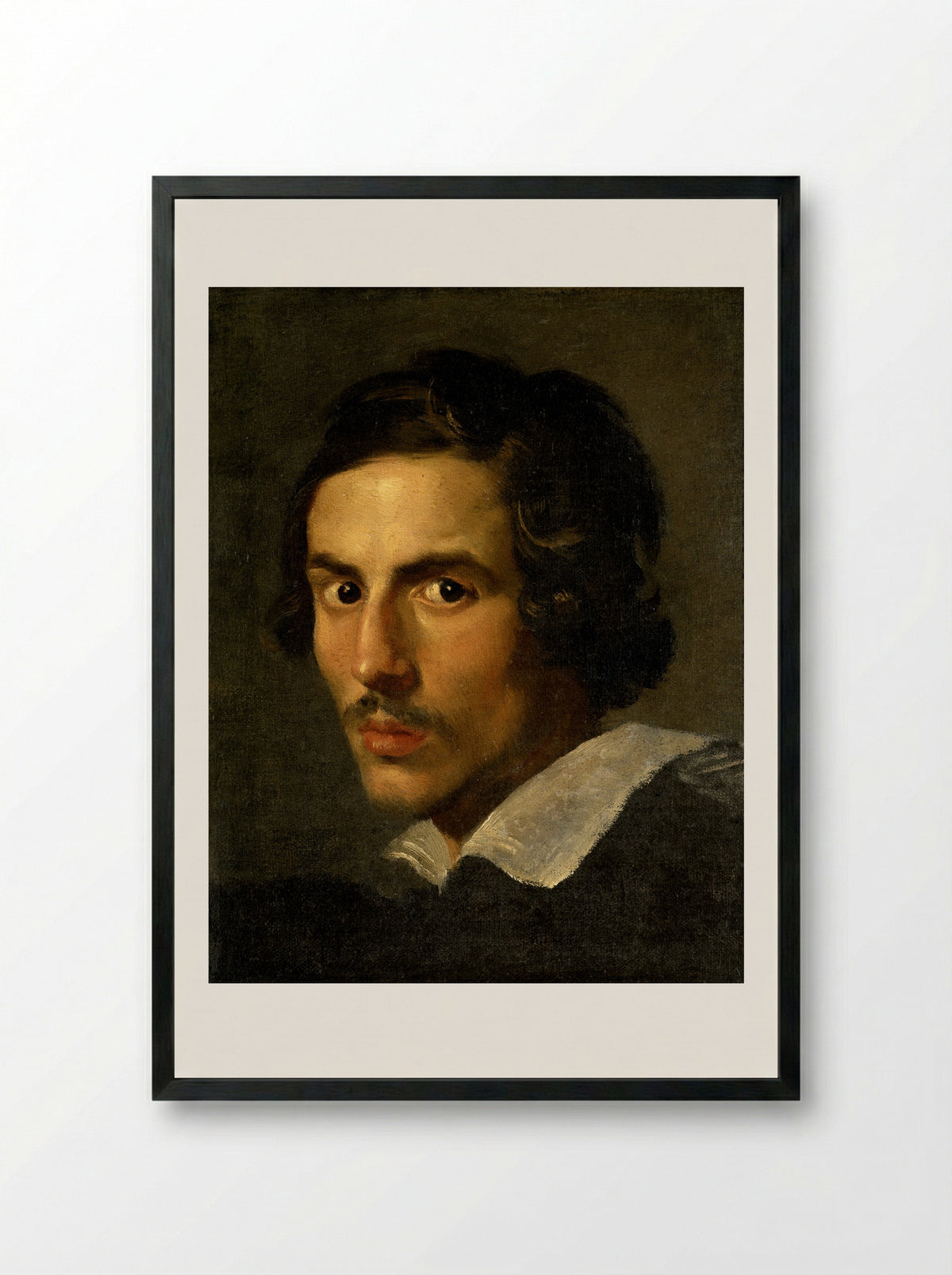 Self-Portrait as a Young Man - Gian Lorenzo Bernini - Framed Print Black