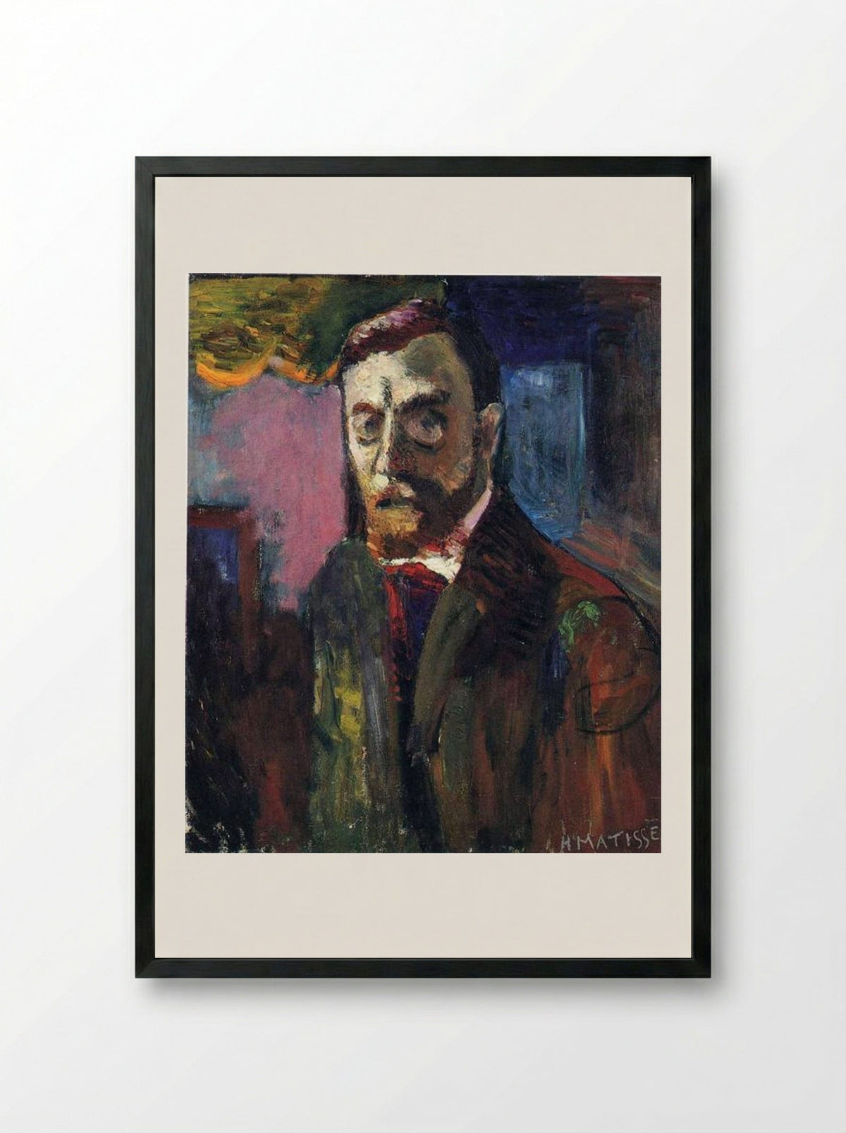 Self-Portrait as an Etcher - Henri Matisse - Framed Print Black