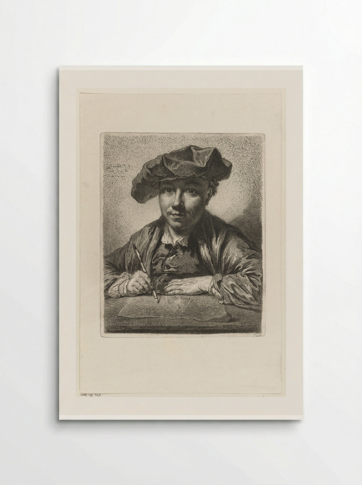 Self-Portrait at the Etching Table - Georg Friedrich Schmidt - Poster