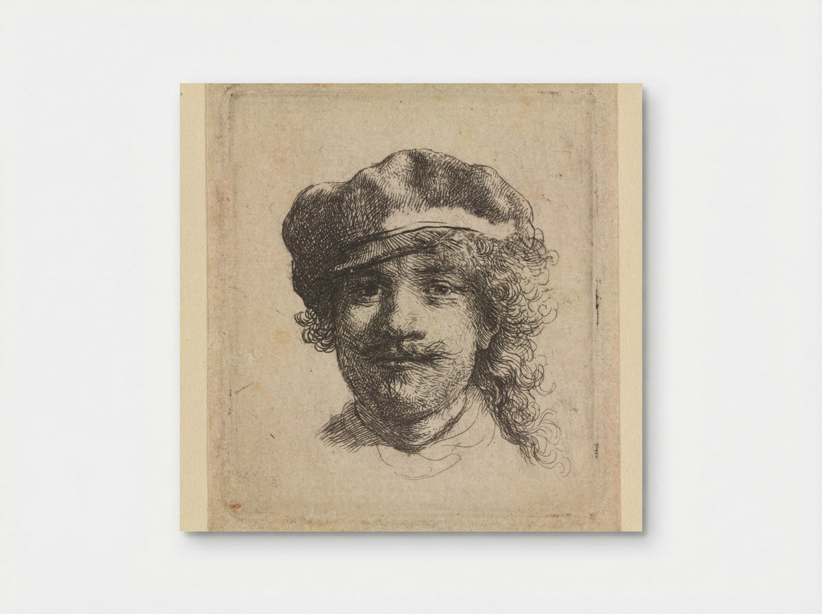 Self-Portrait in a Cap - Rembrandt van Rijn - Poster