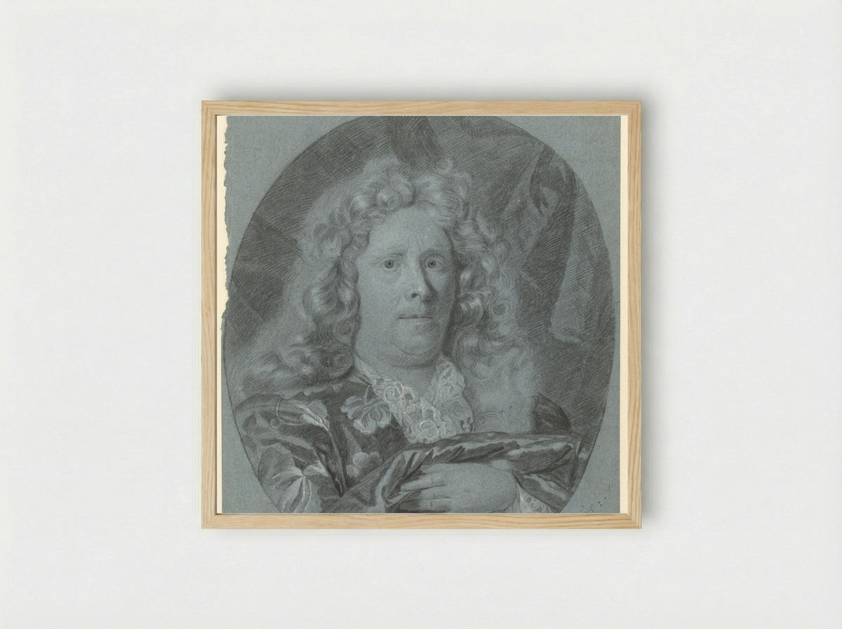 Self-Portrait in an Oval - Arnold Boonen - Framed Print Wood