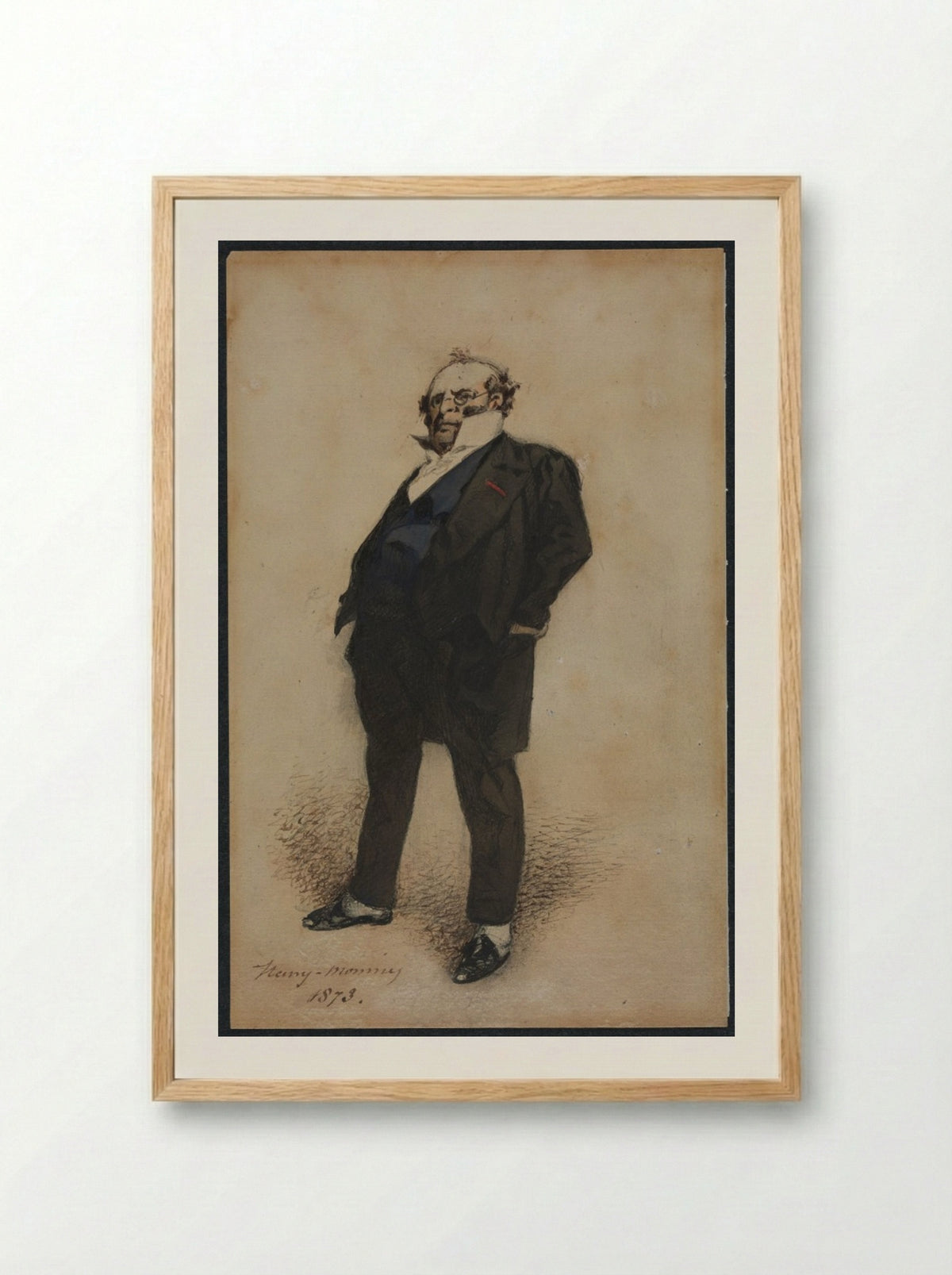 Self-Portrait in the Role of M. Prud'homme - Henry Bonaventure Monnier - Framed Print Wood