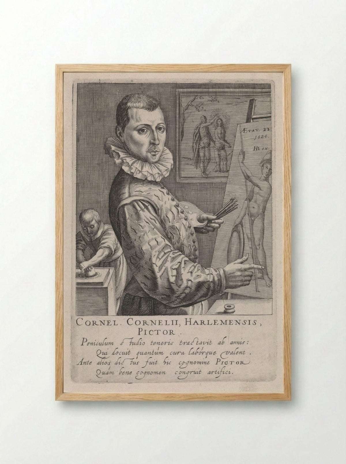 Self-Portrait of Cornelis Cornelisz. van Haarlem - Cornelis Cornelisz. van Haarlem - Framed Print Wood