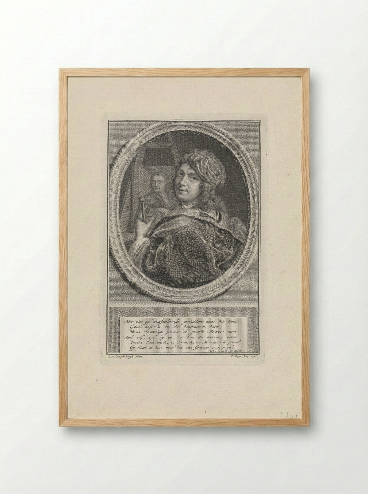 Self-Portrait of Jan Abel Wassenbergh - Jan Abel Wassenbergh - Framed Print Wood
