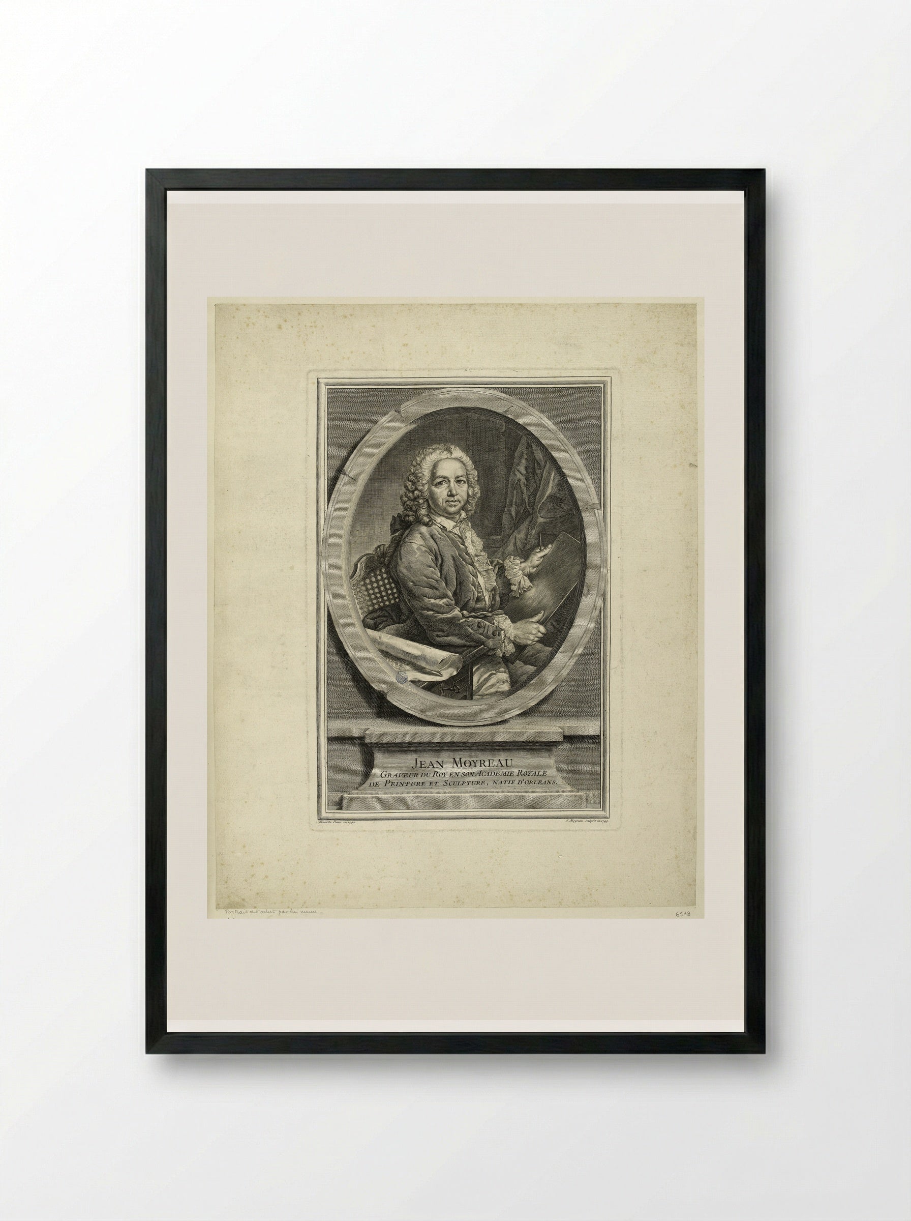 Self-Portrait of Jean Moyreau - Jean Moyreau - Framed Print Black