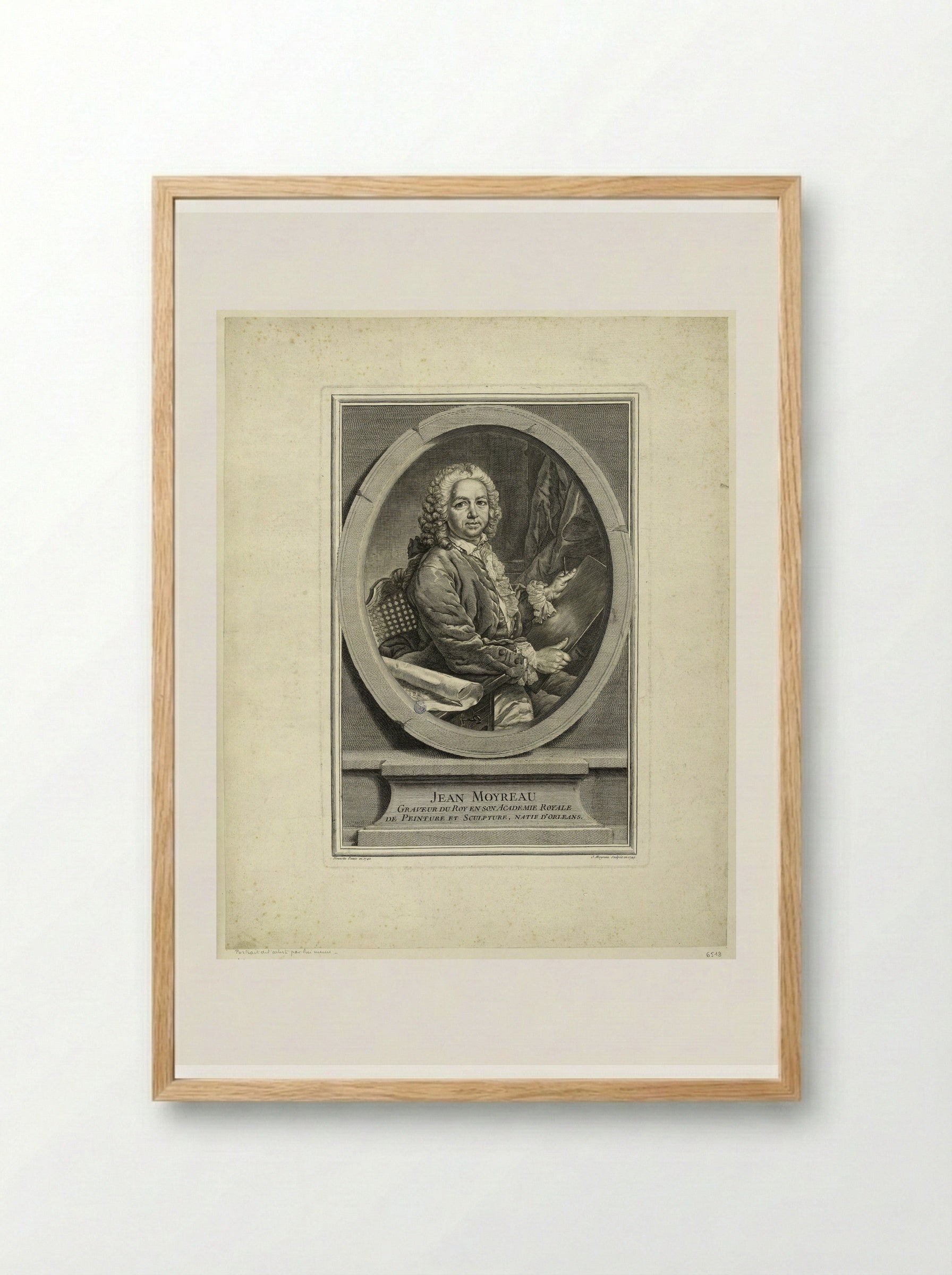 Self-Portrait of Jean Moyreau - Jean Moyreau - Framed Print Wood