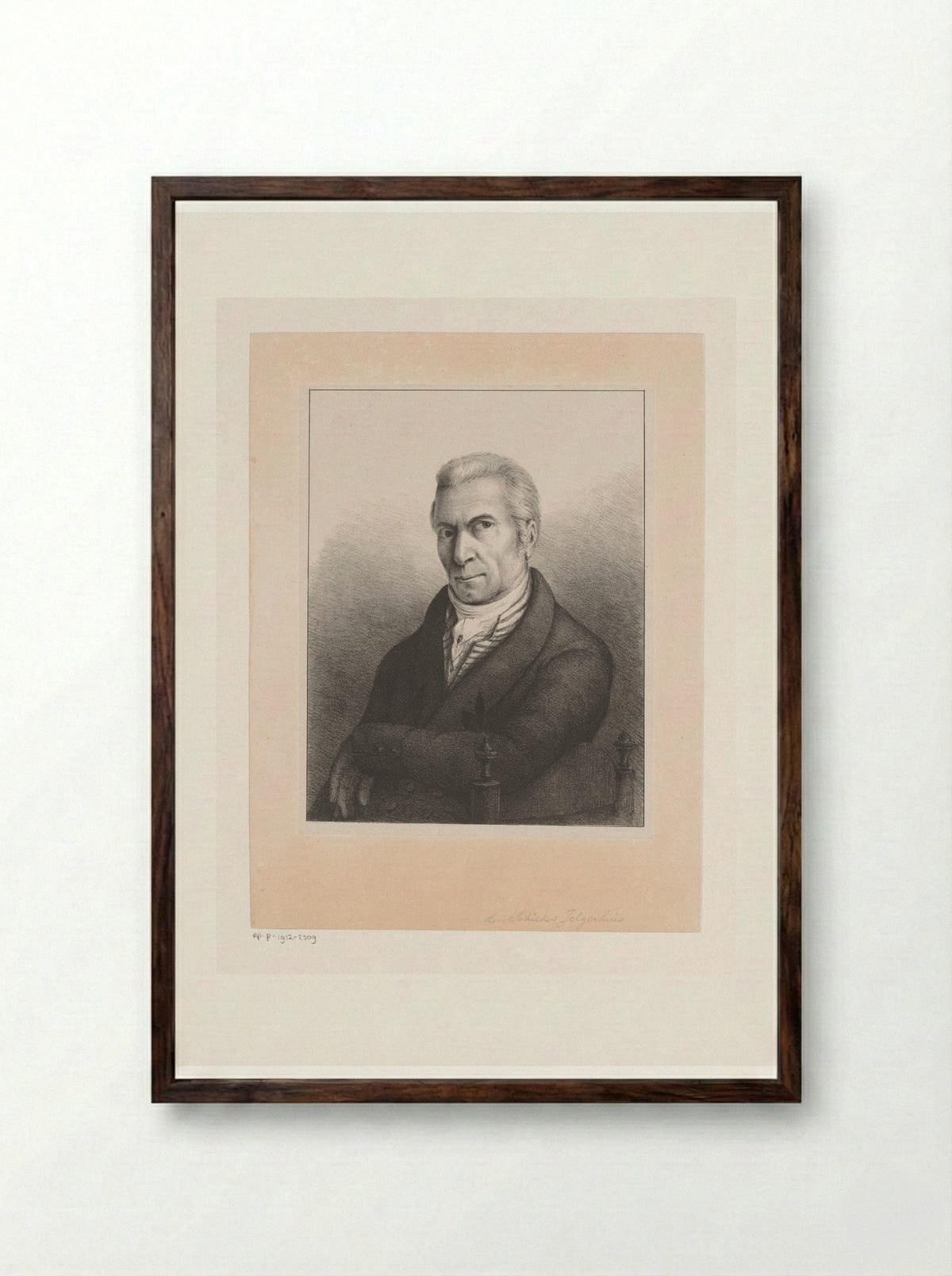 Self-Portrait of Johannes Jelgerhuis - Johannes Jelgerhuis - Framed Print Dark Wood