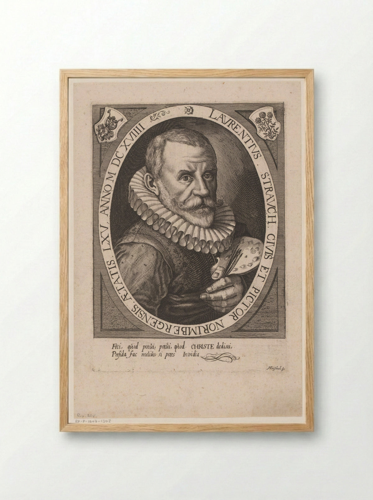 Self-Portrait of Lorenz Strauch - Lorenz Strauch - Framed Print Wood