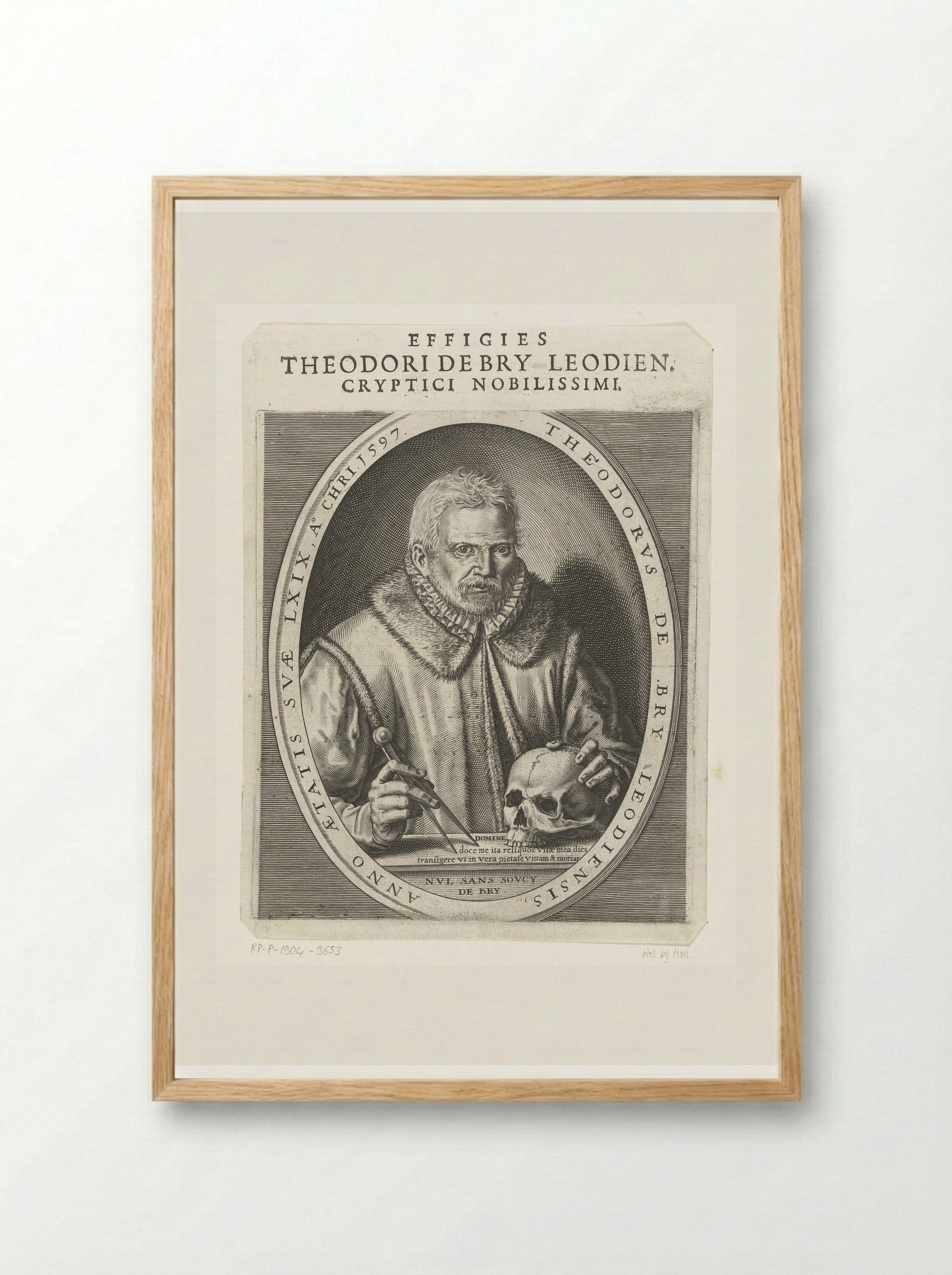 Self-Portrait of Theodor de Bry - Theodor de Bry - Framed Print Wood