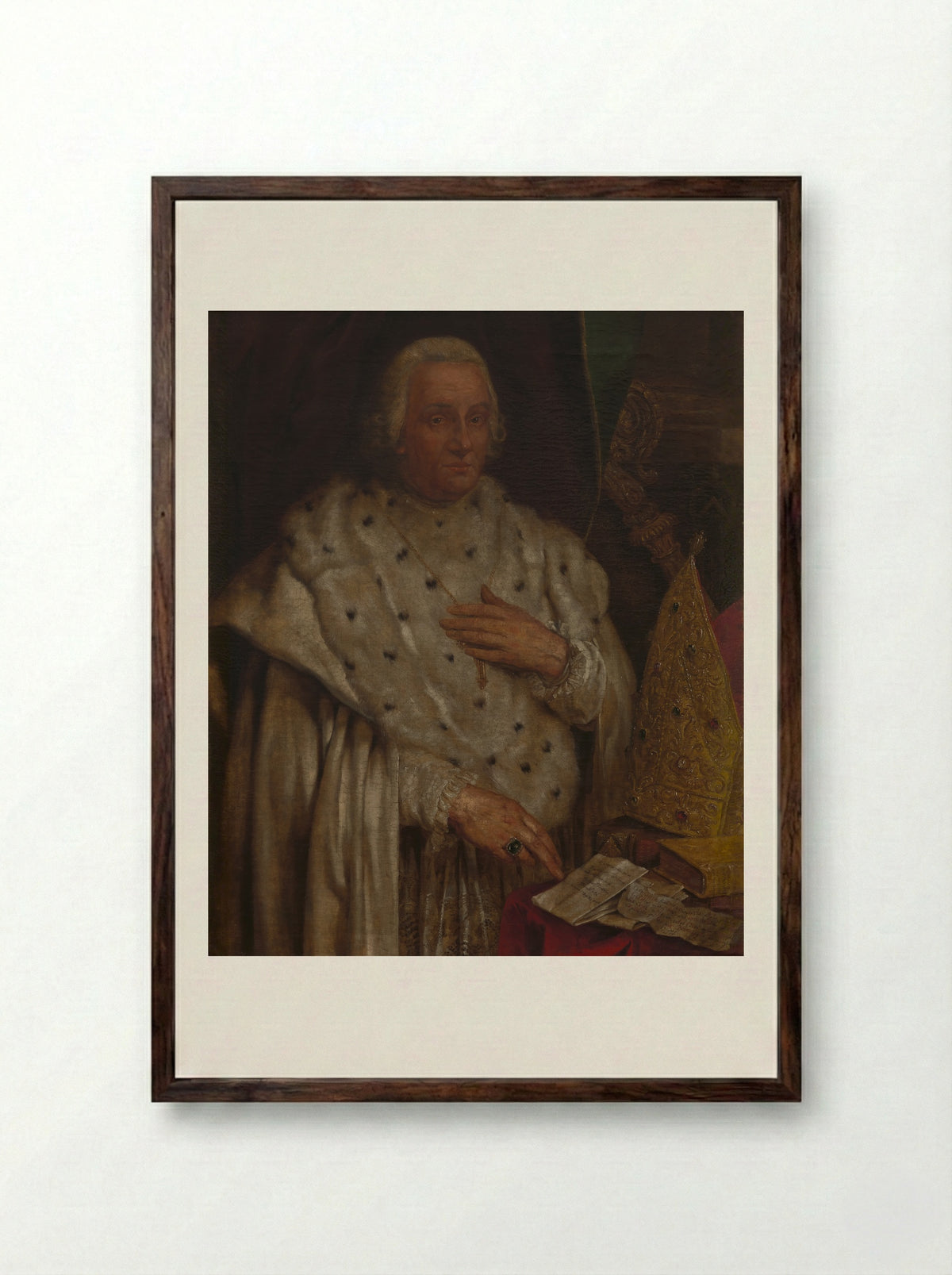 Self-Portrait of Willem Jacob Herreyns - Willem Jacob Herreyns - Framed Print Dark Wood