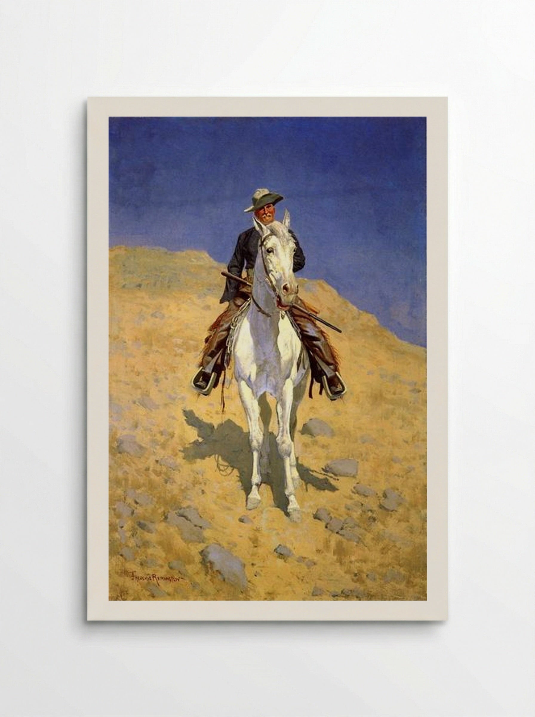 Self-Portrait on a Horse - Frederic Remington - Poster