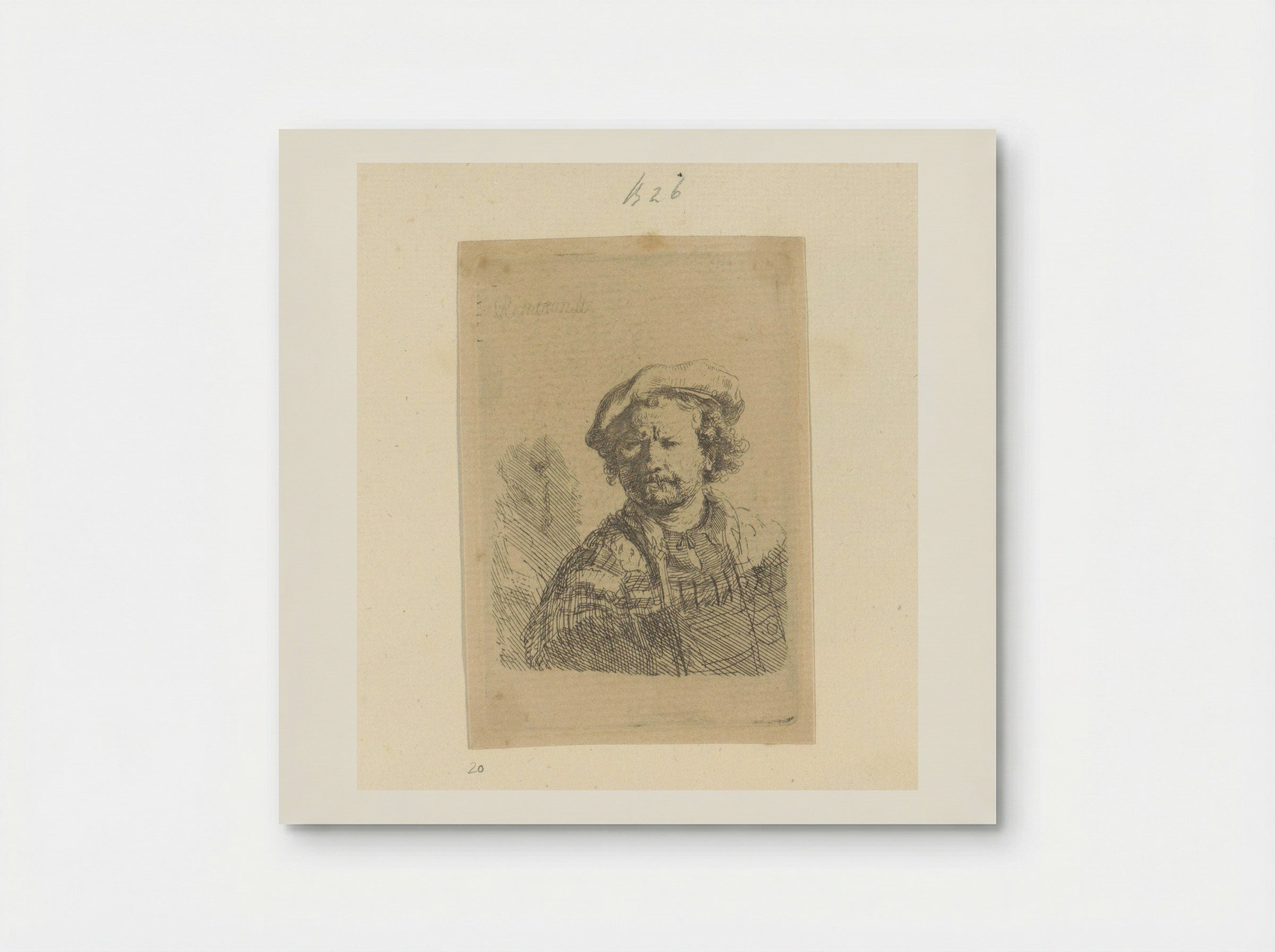 Self-Portrait with Beret and Turned-Up Collar - Rembrandt van Rijn - Poster