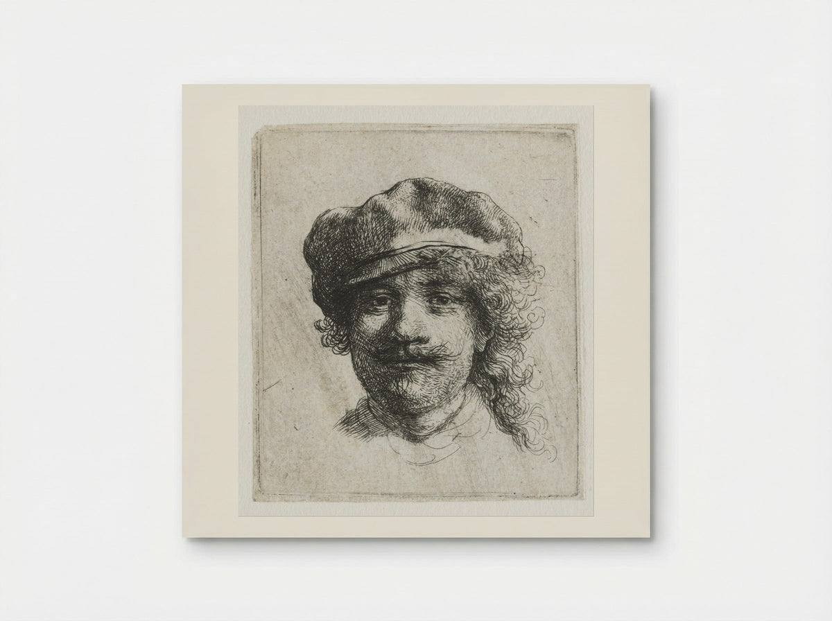 Self-Portrait with Beret - Rembrandt van Rijn - Poster