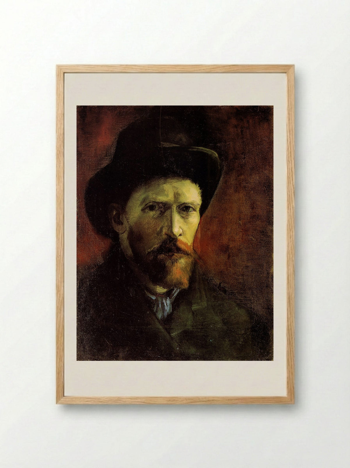 Self-Portrait with Dark Felt Hat - Vincent van Gogh - Framed Print Wood