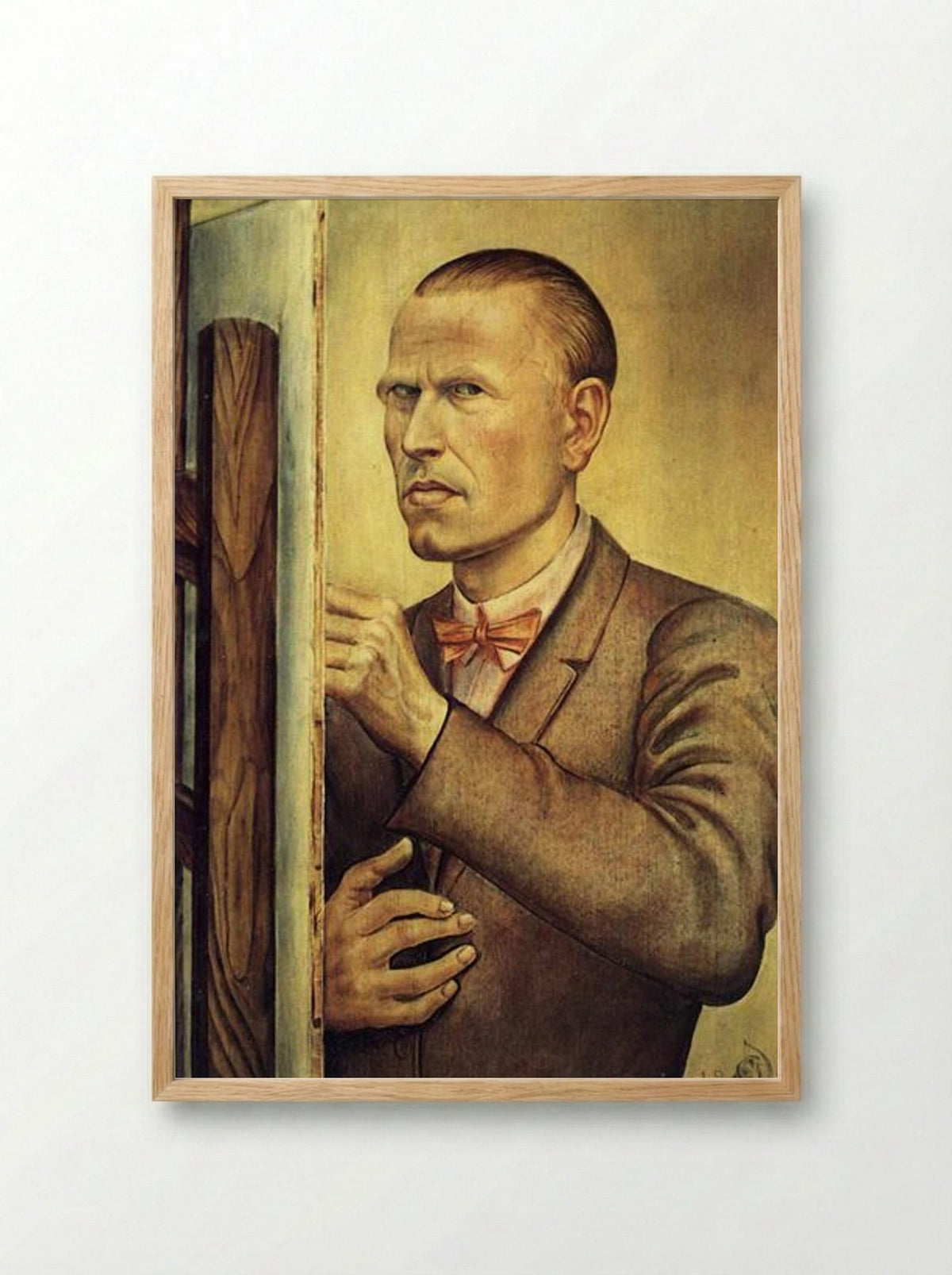 Self Portrait with Easel - Otto Dix - Framed Print Wood