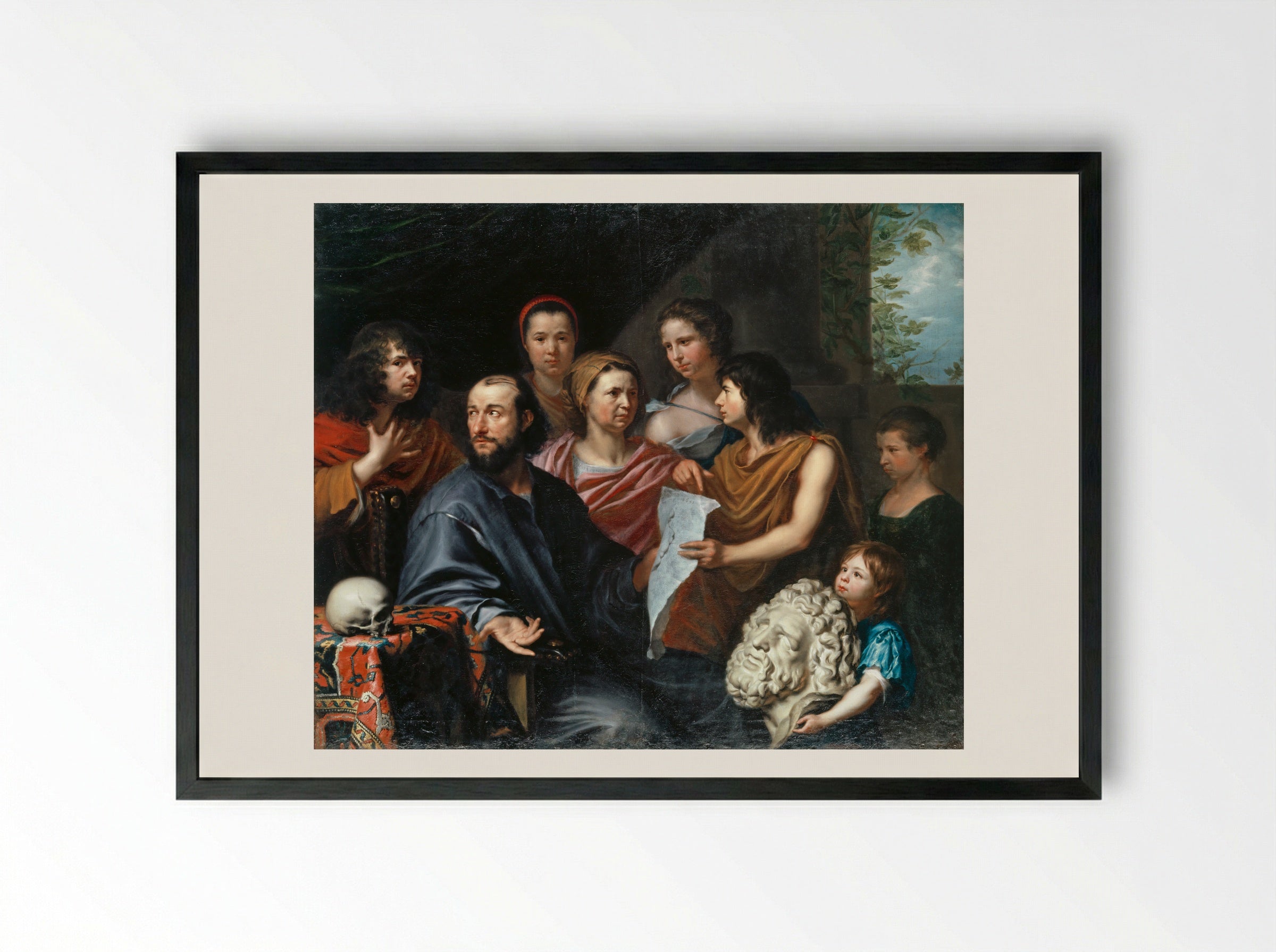 Self-Portrait with Family - Matthäus Merian (I) - Framed Print Black
