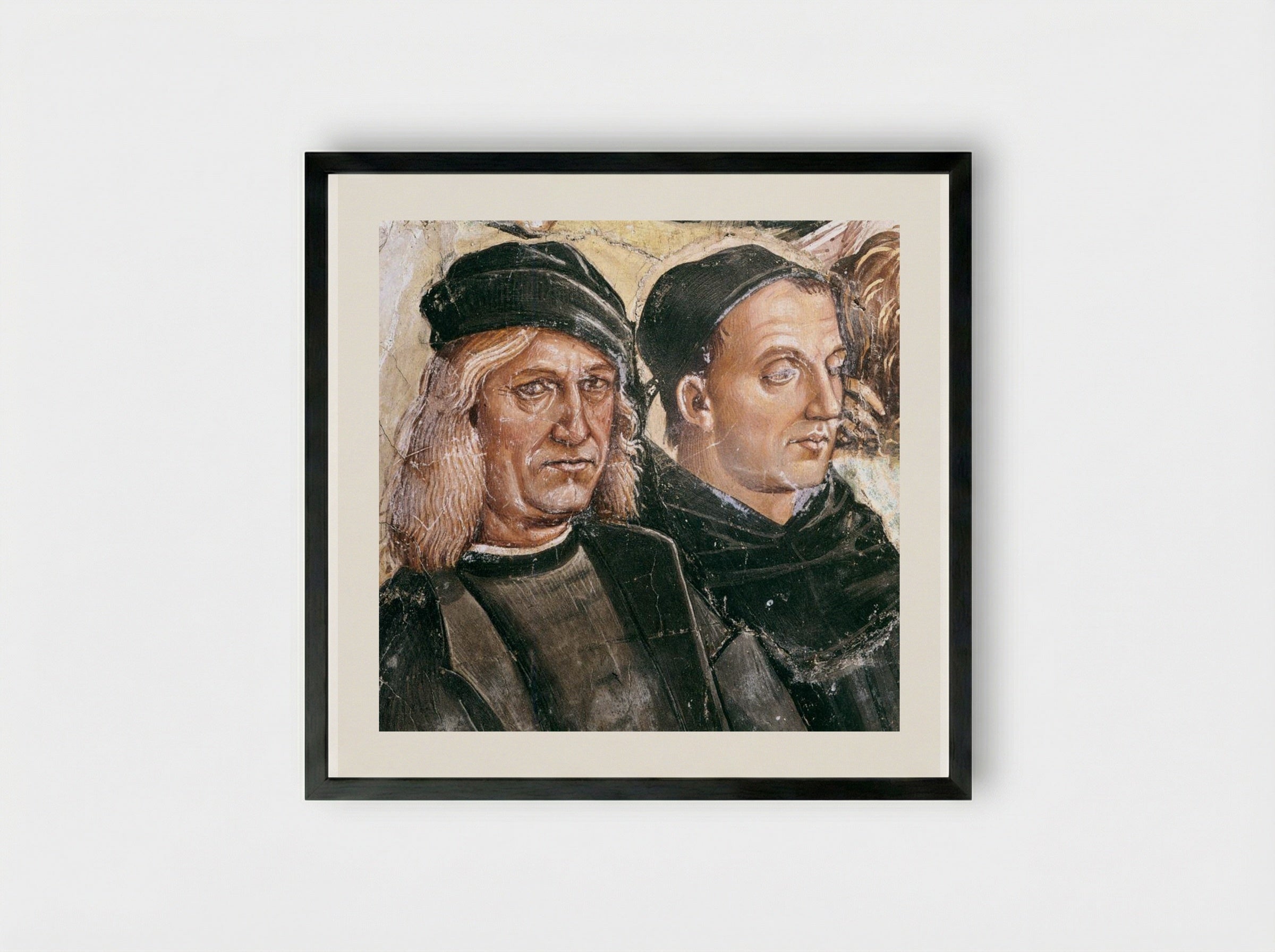 Self-Portrait with Fra Angelico - Luca Signorelli - Framed Print Black