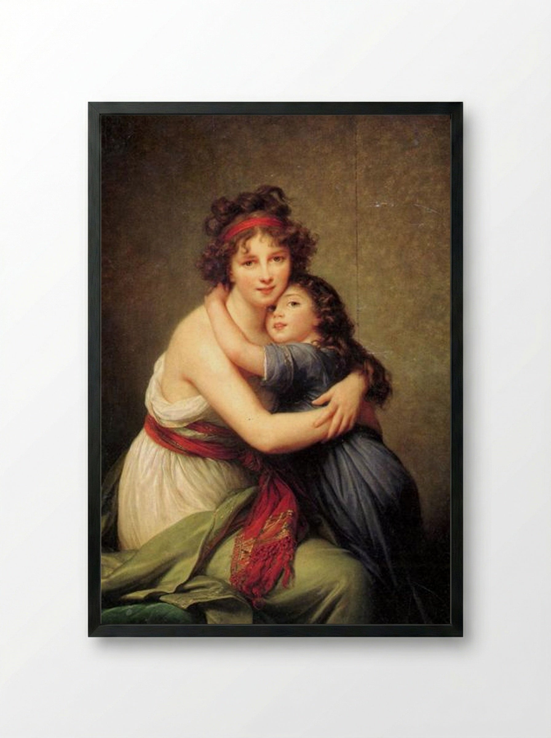 Self-Portrait with Her Daughter, Jeanne Lucie Louise - Louise Elisabeth Vigée Le Brun - Framed Print Black