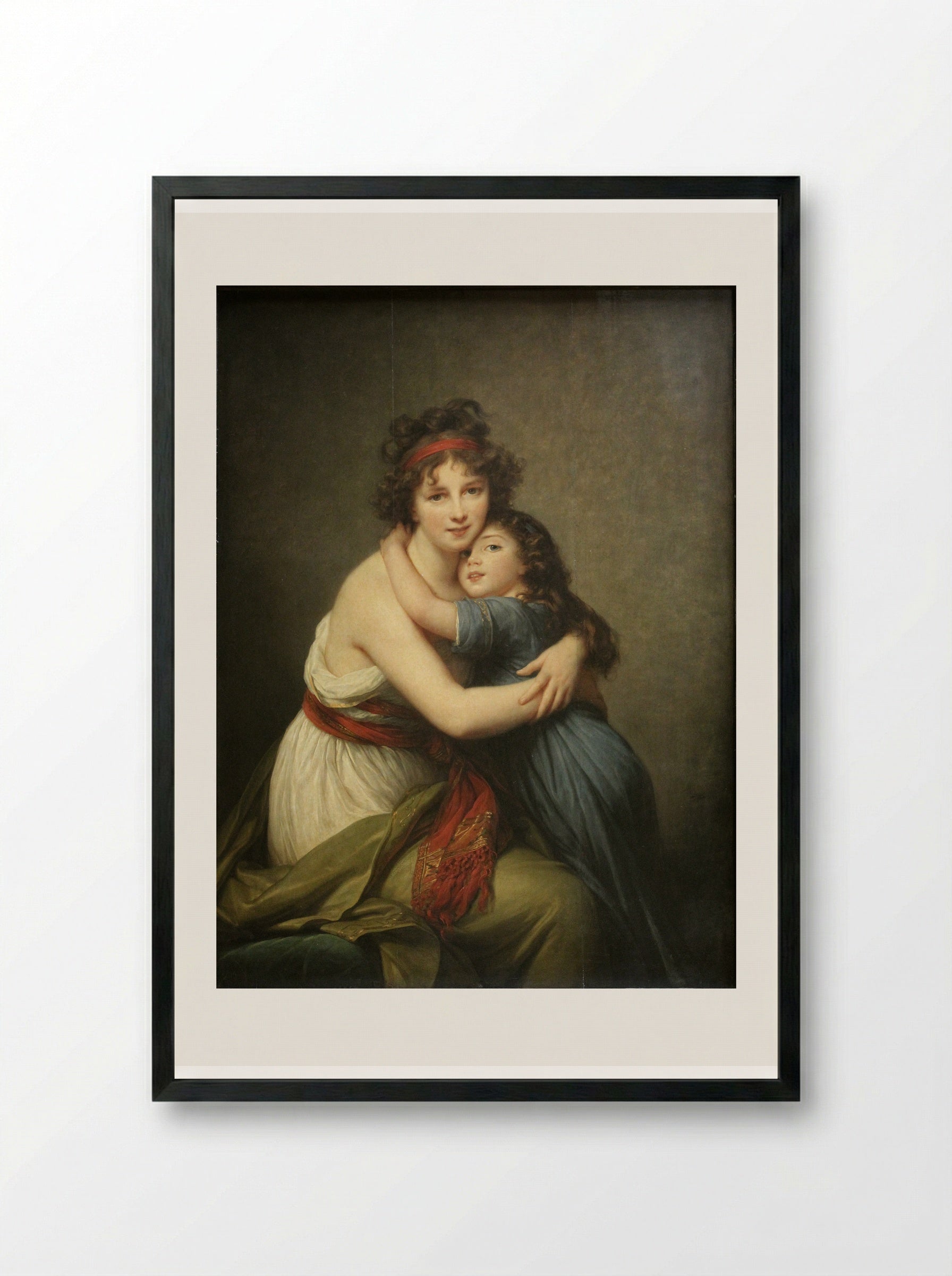 Self-Portrait with Her Daughter, Julie - Louise Elisabeth Vigée Le Brun - Framed Print Black