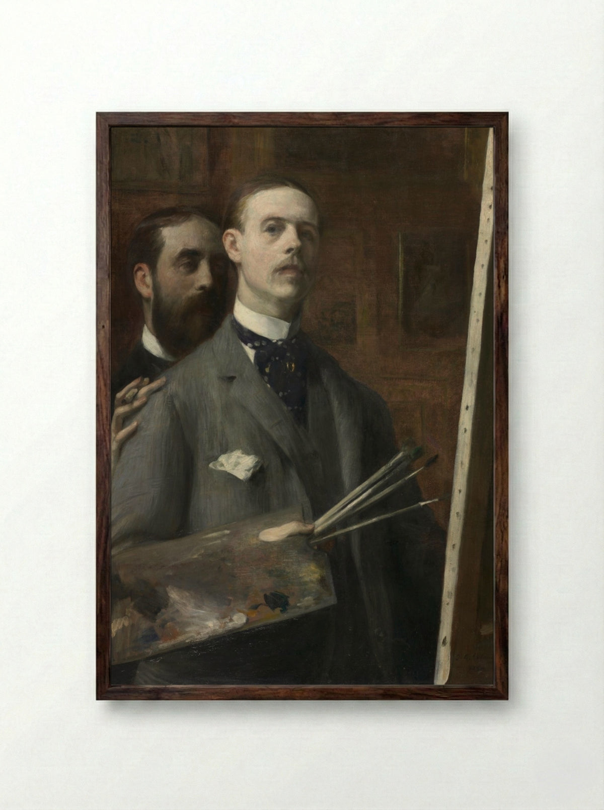 Self-Portrait with Raphael de Ochoa - Jacques-Émile Blanche - Framed Print Dark Wood