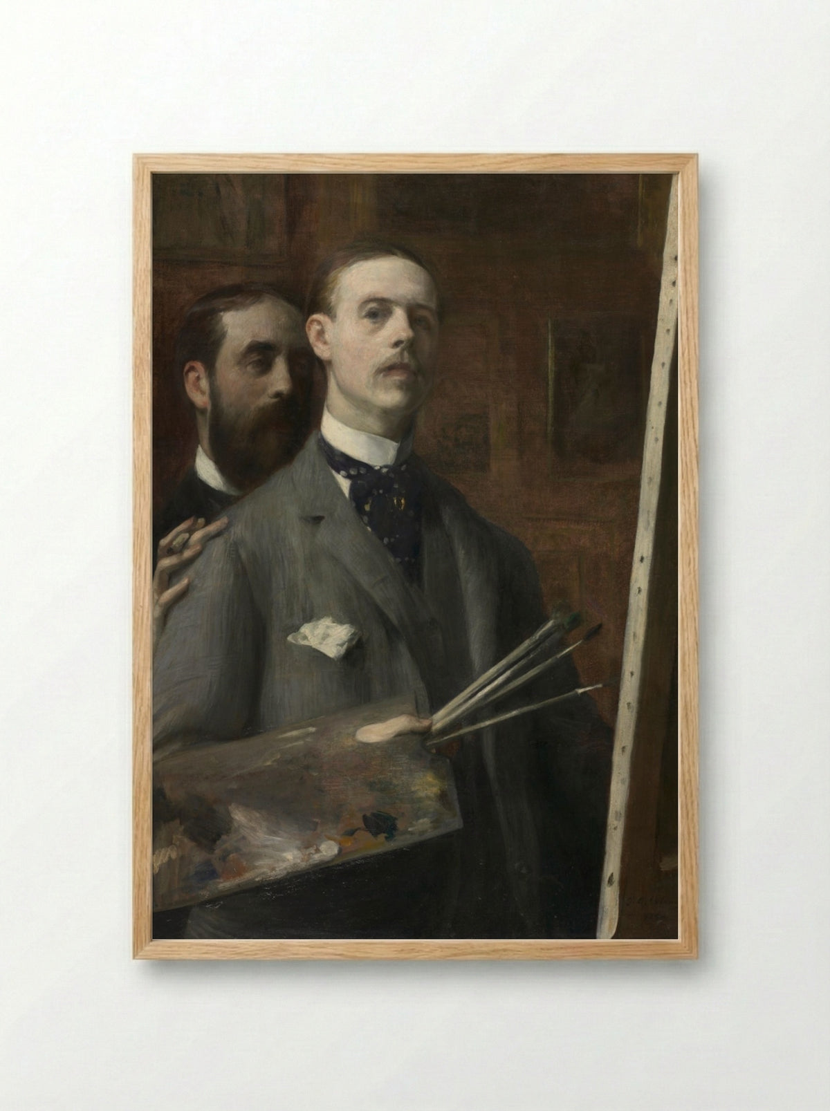 Self-Portrait with Raphael de Ochoa - Jacques-Émile Blanche - Framed Print Wood