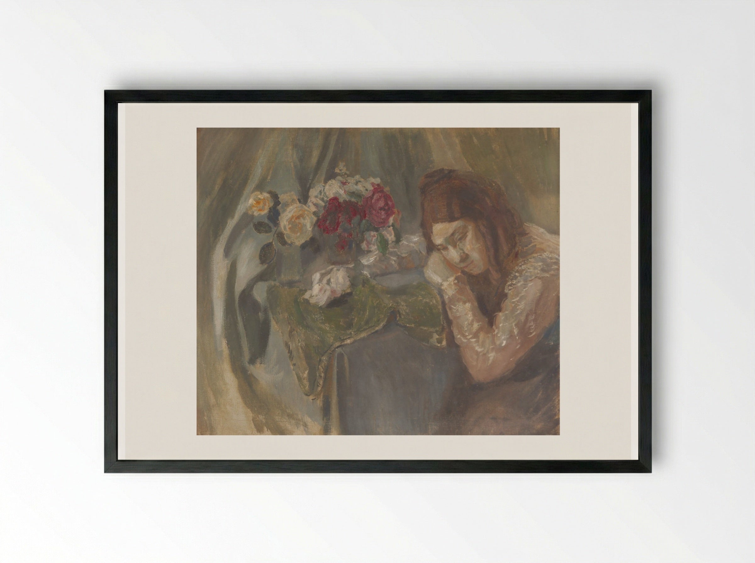 Self Portrait with Sister - Victor Borisov-Musatov - Framed Print Black