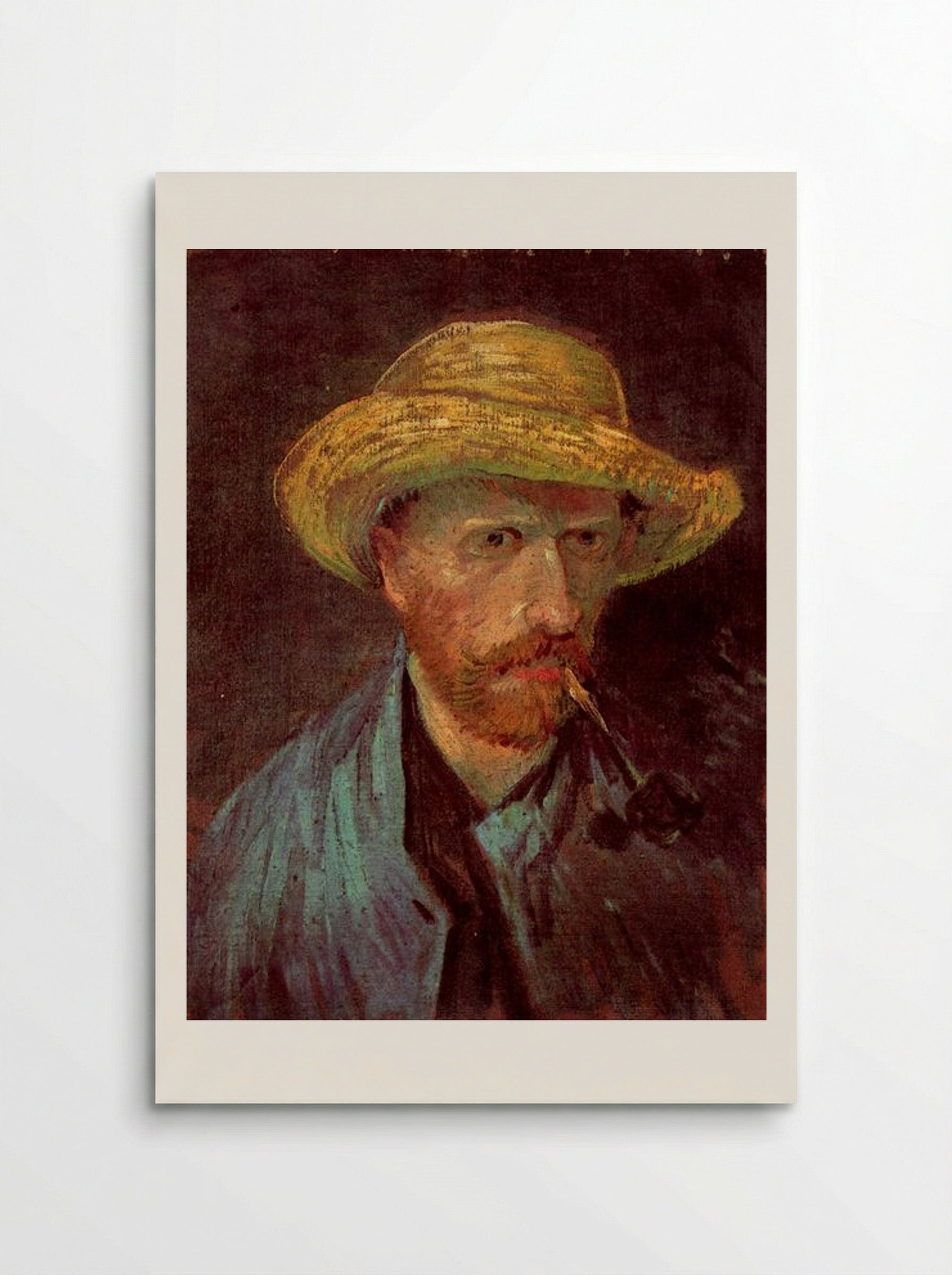 Self-Portrait with Straw Hat and Pipe - Vincent van Gogh - Poster
