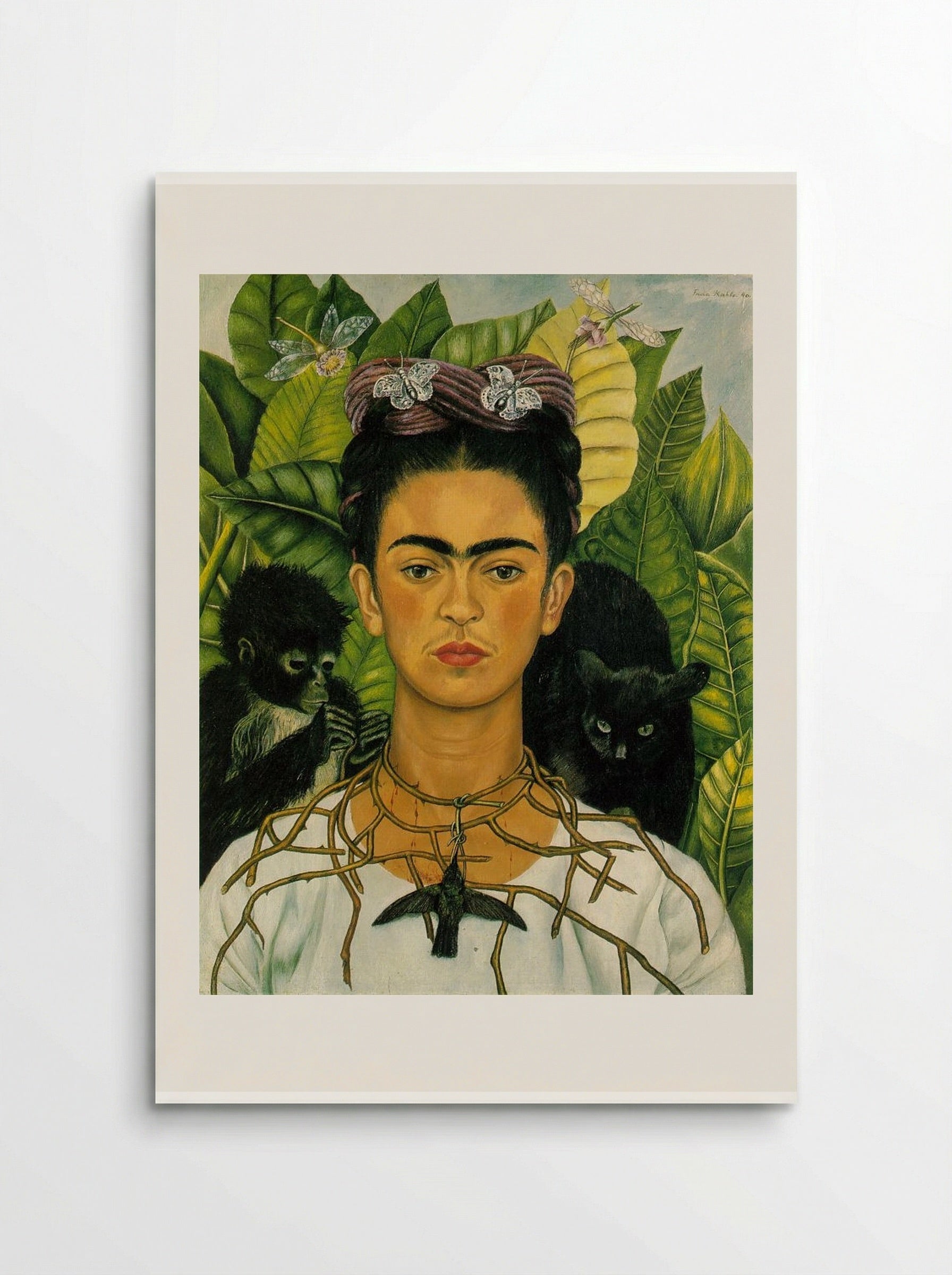 Self-Portrait with Thorn Necklace and Hummingbird - Frida Kahlo - Poster