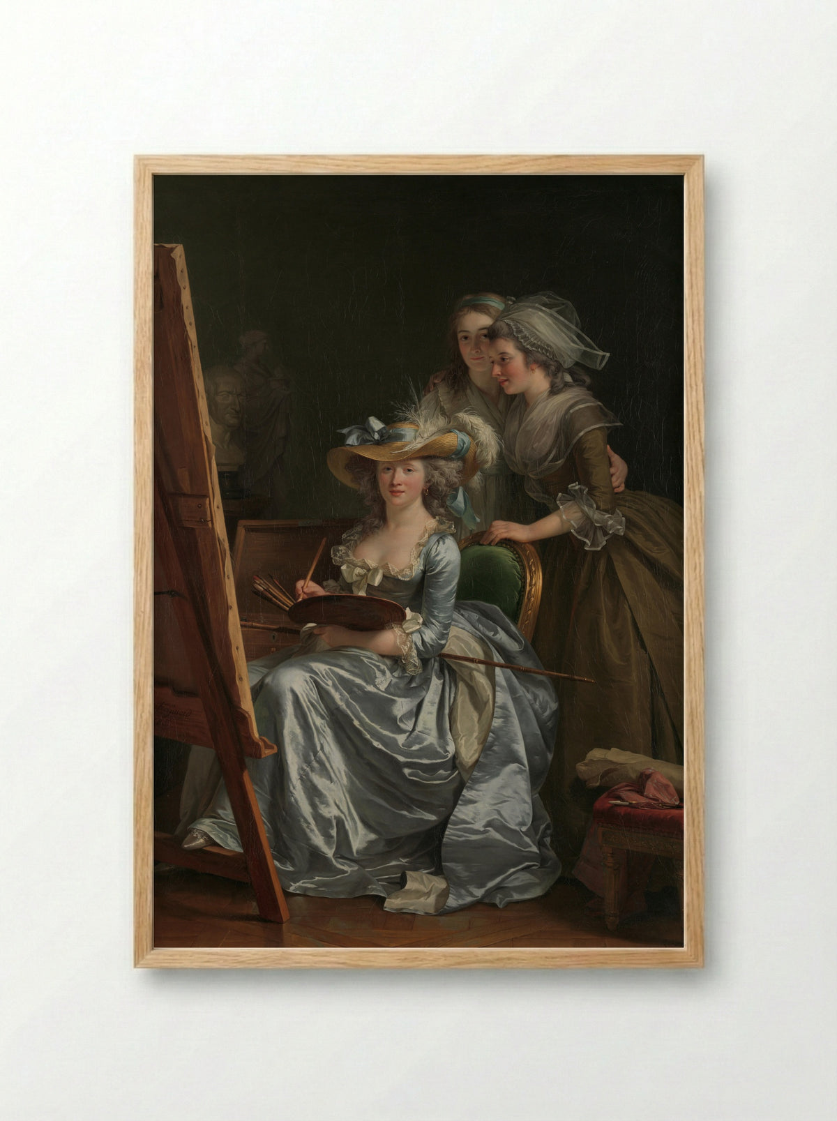 Self-Portrait with Two Pupils - Adélaïde Labille-Guiard - Framed Print Wood