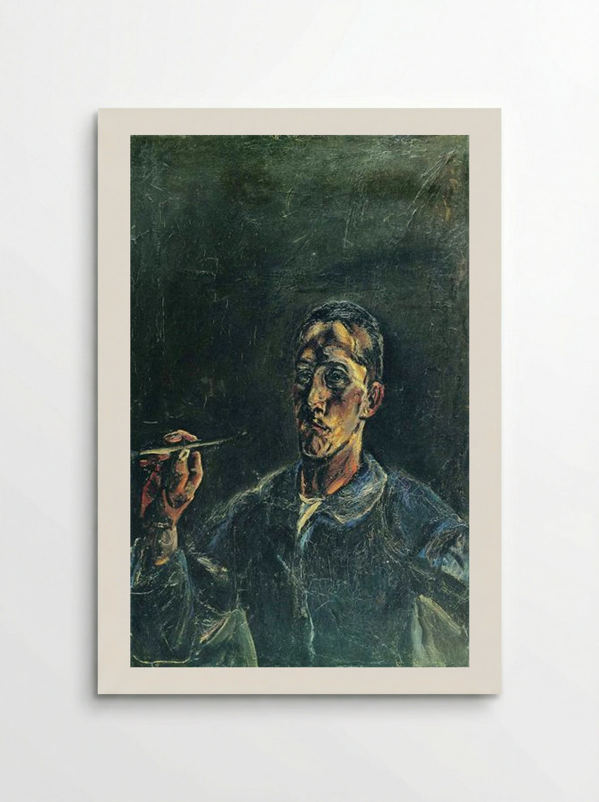 Self-Portrait with a Brush - Oskar Kokoschka - Poster