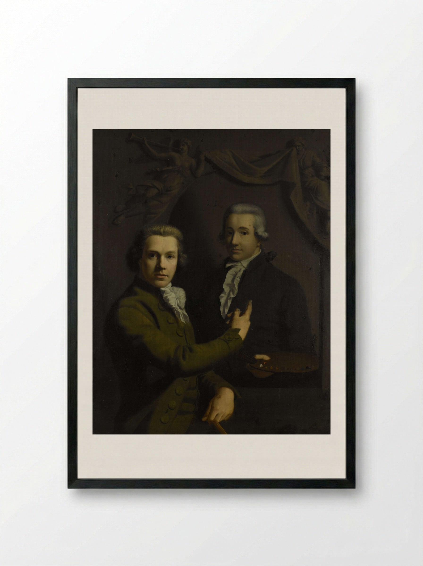 Self-Portrait with a Friend - Willem Bartel van der Kooi - Framed Print Black