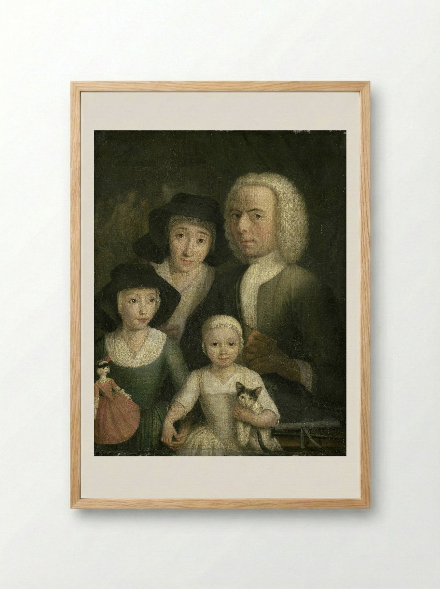Self-Portrait with his Wife Sanneke van Bommel and their Two Children - Hendrik Spilman - Framed Print Wood