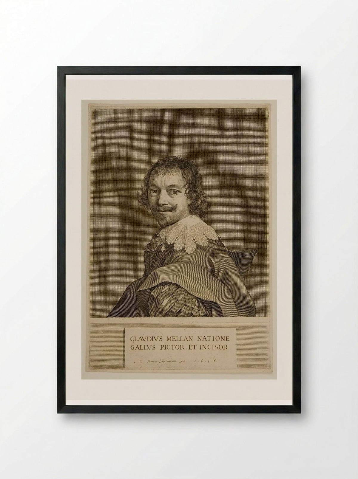 Self-Portrait - Claude Mellan - Framed Print Black