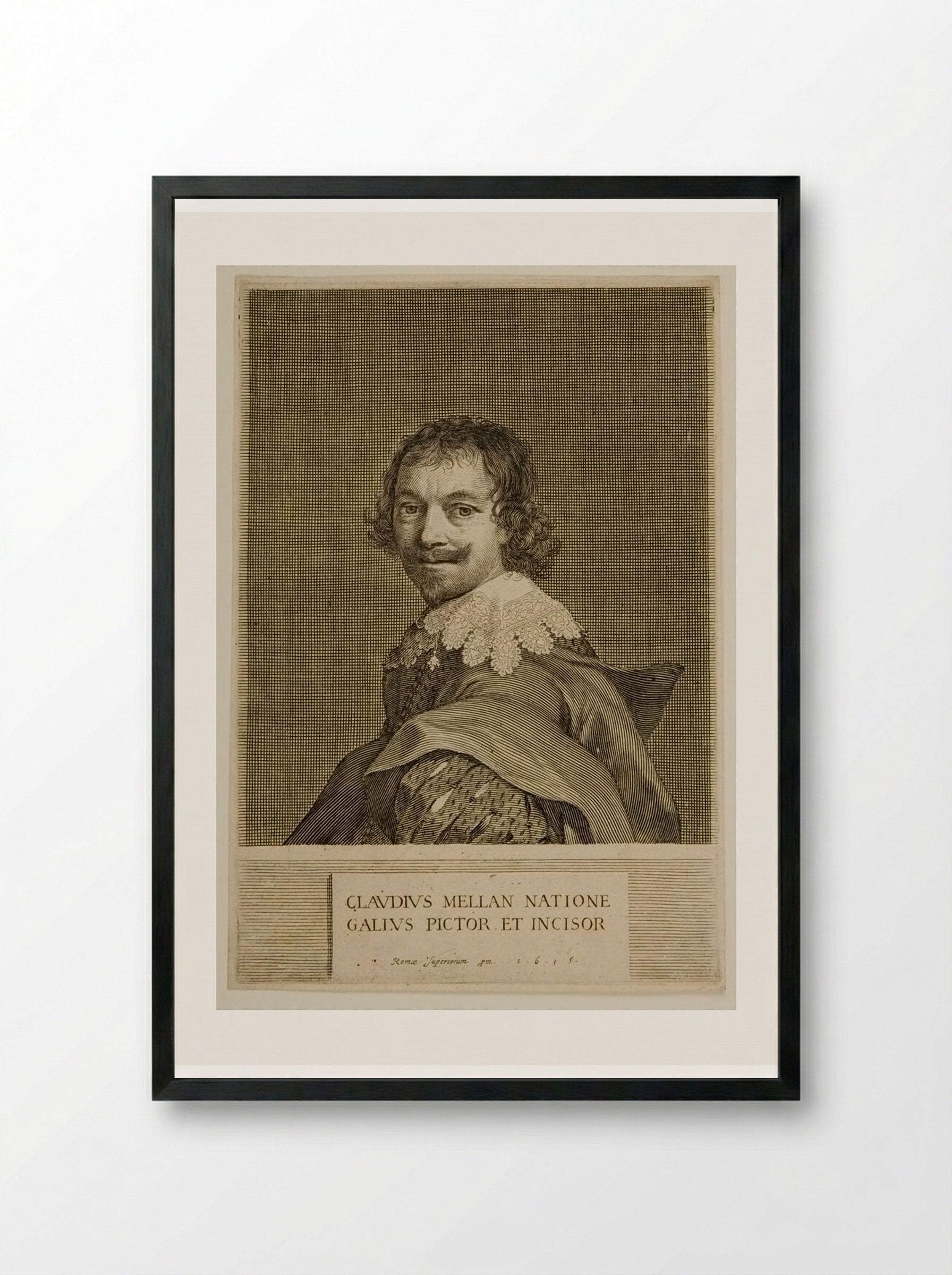 Self-Portrait - Claude Mellan - Framed Print Black
