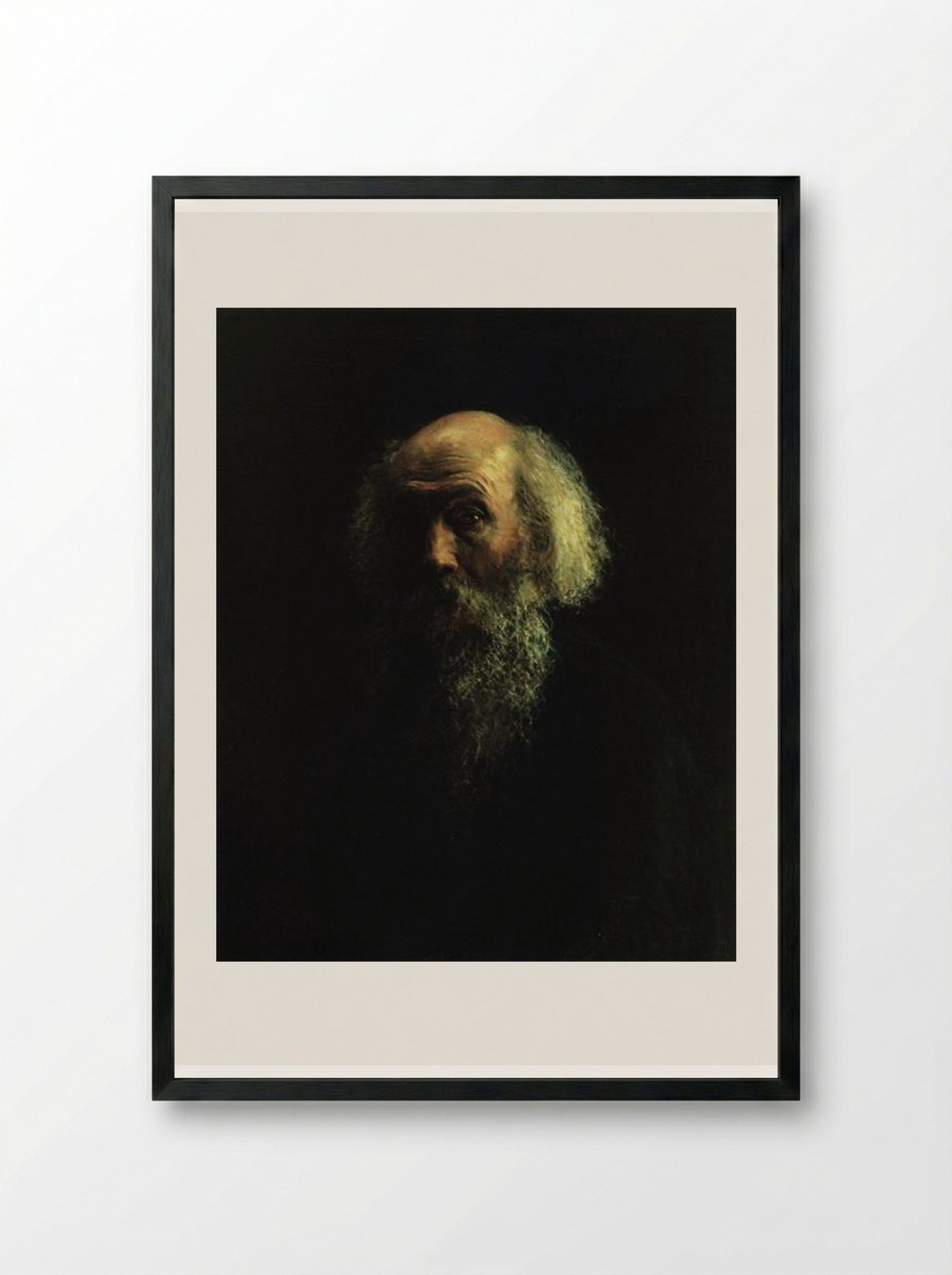 Self-Portrait - Nikolai Ge - Framed Print Black