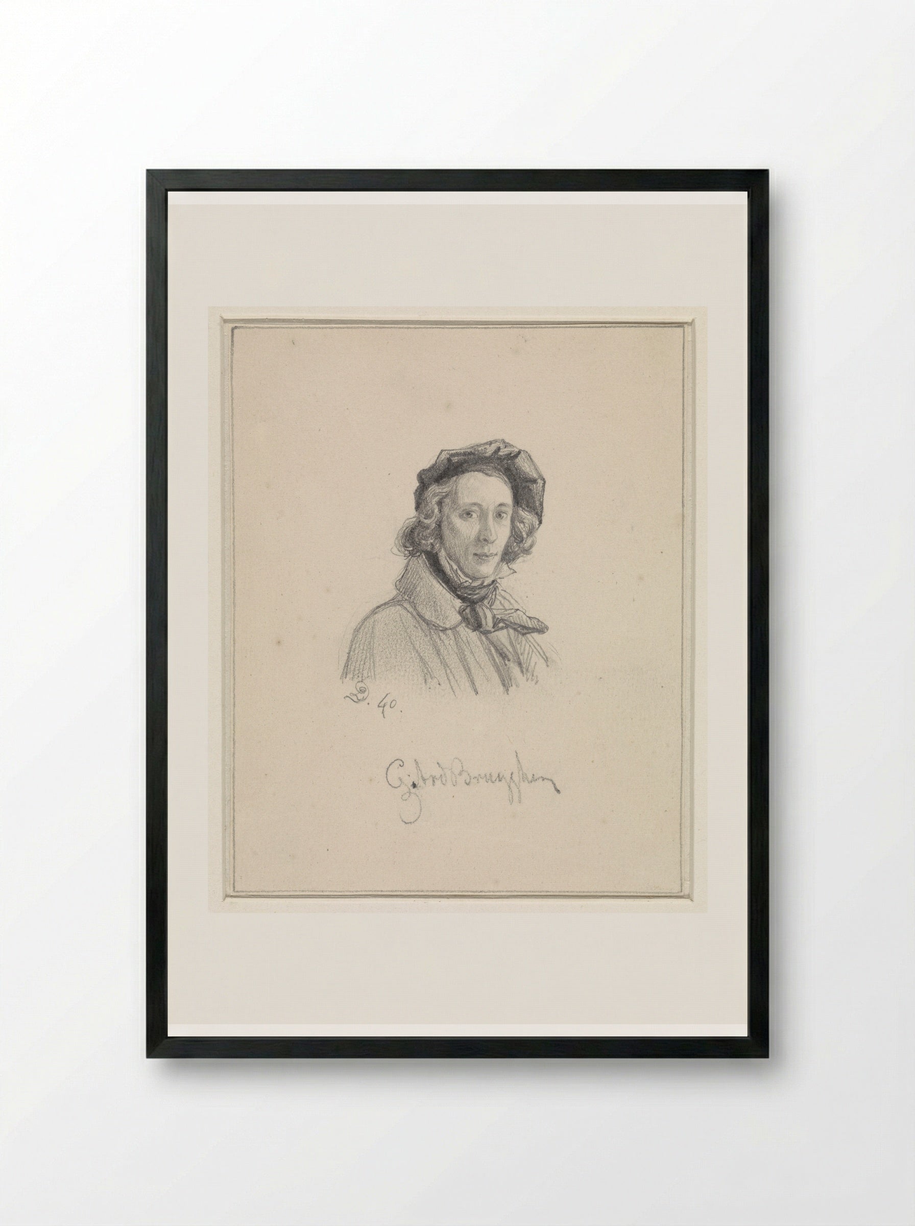 Self-Portrait - Guillaume Anne van der Brugghen - Framed Print Black