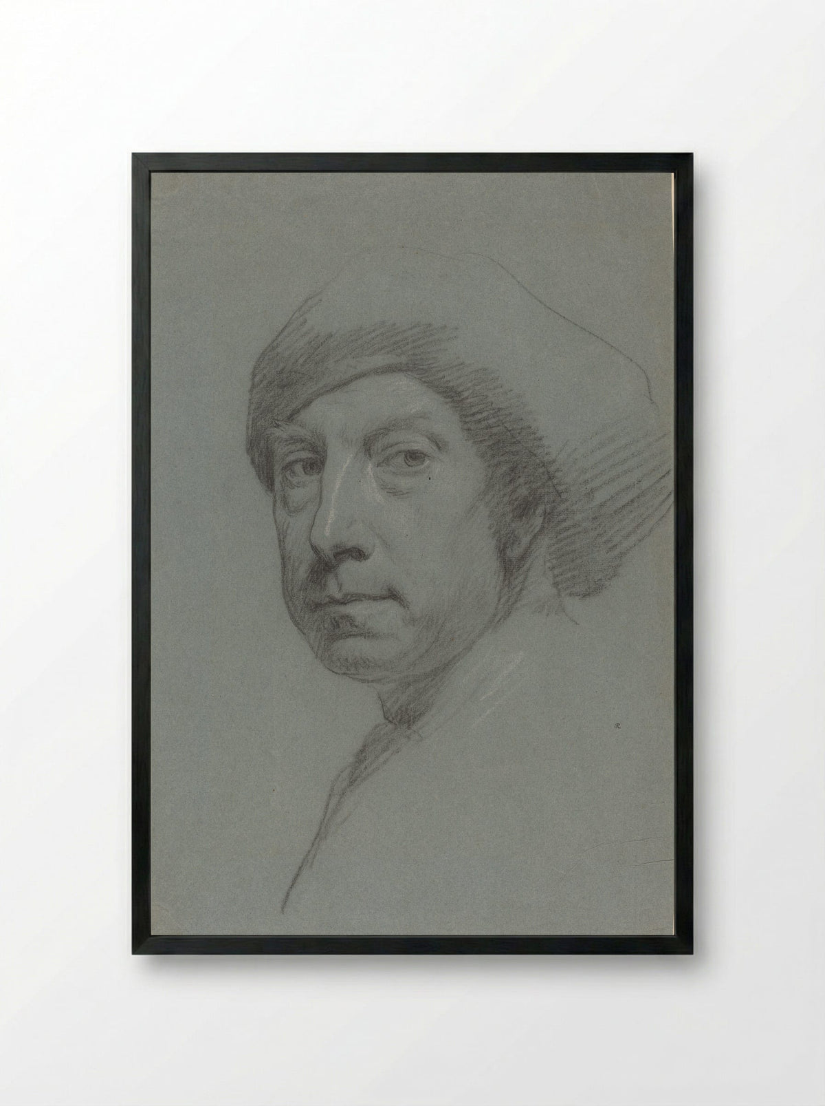 Self-Portrait - Jonathan Richardson Sr. - Framed Print Black