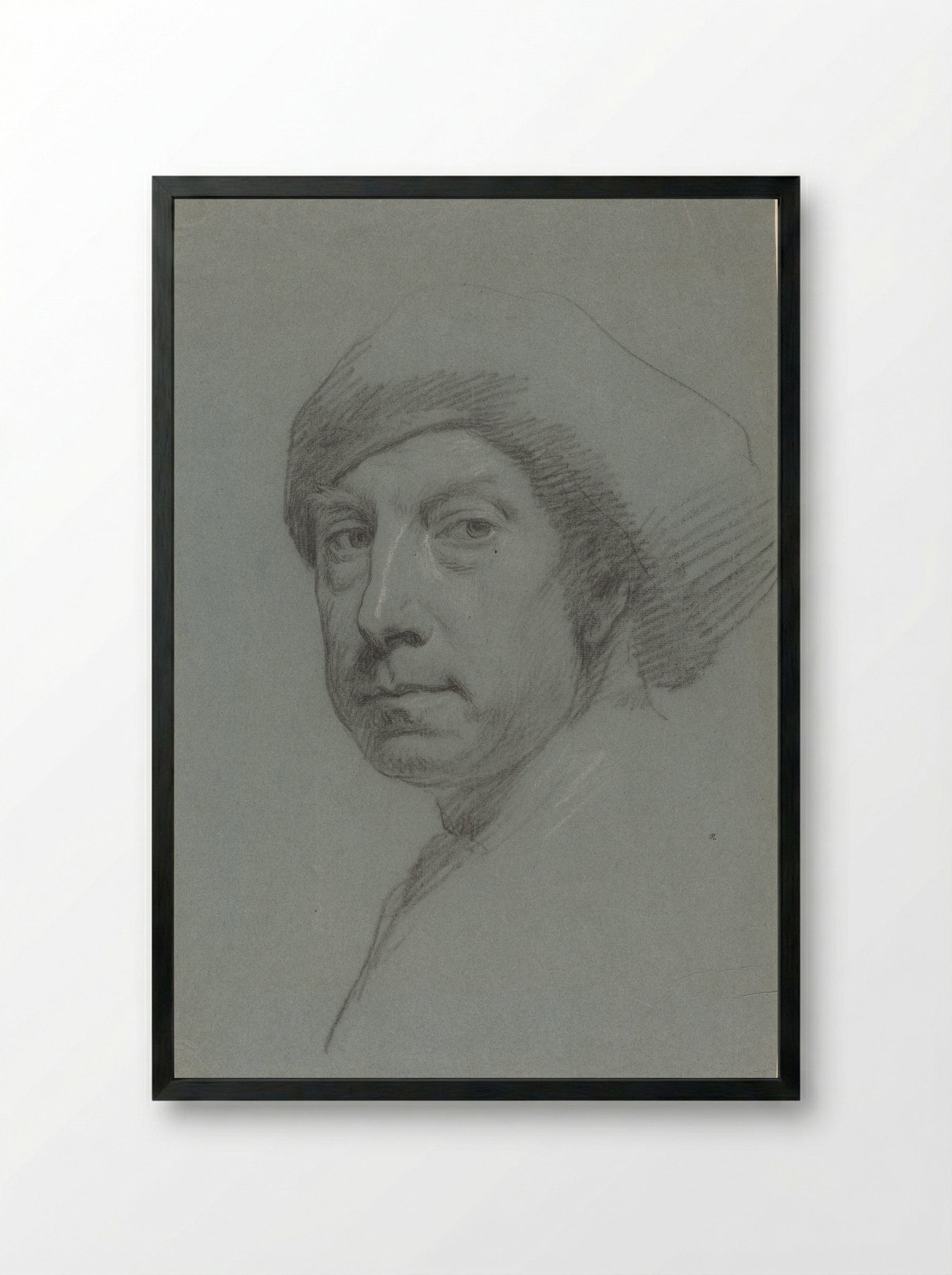 Self-Portrait - Jonathan Richardson Sr. - Framed Print Black