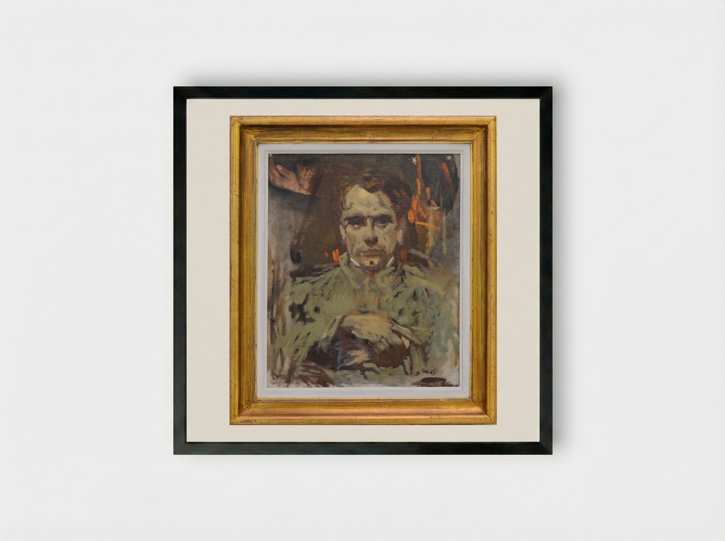Self-Portrait - Nicolae Tonitza - Framed Print Black
