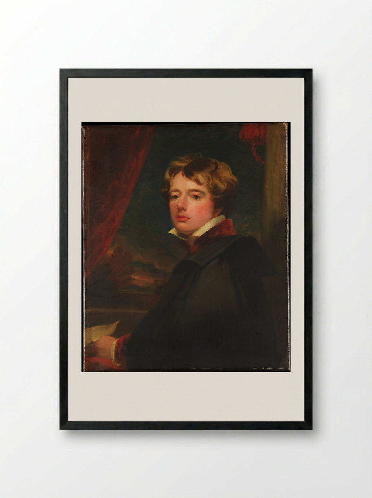 Self-Portrait - George Henry Harlow - Framed Print Black