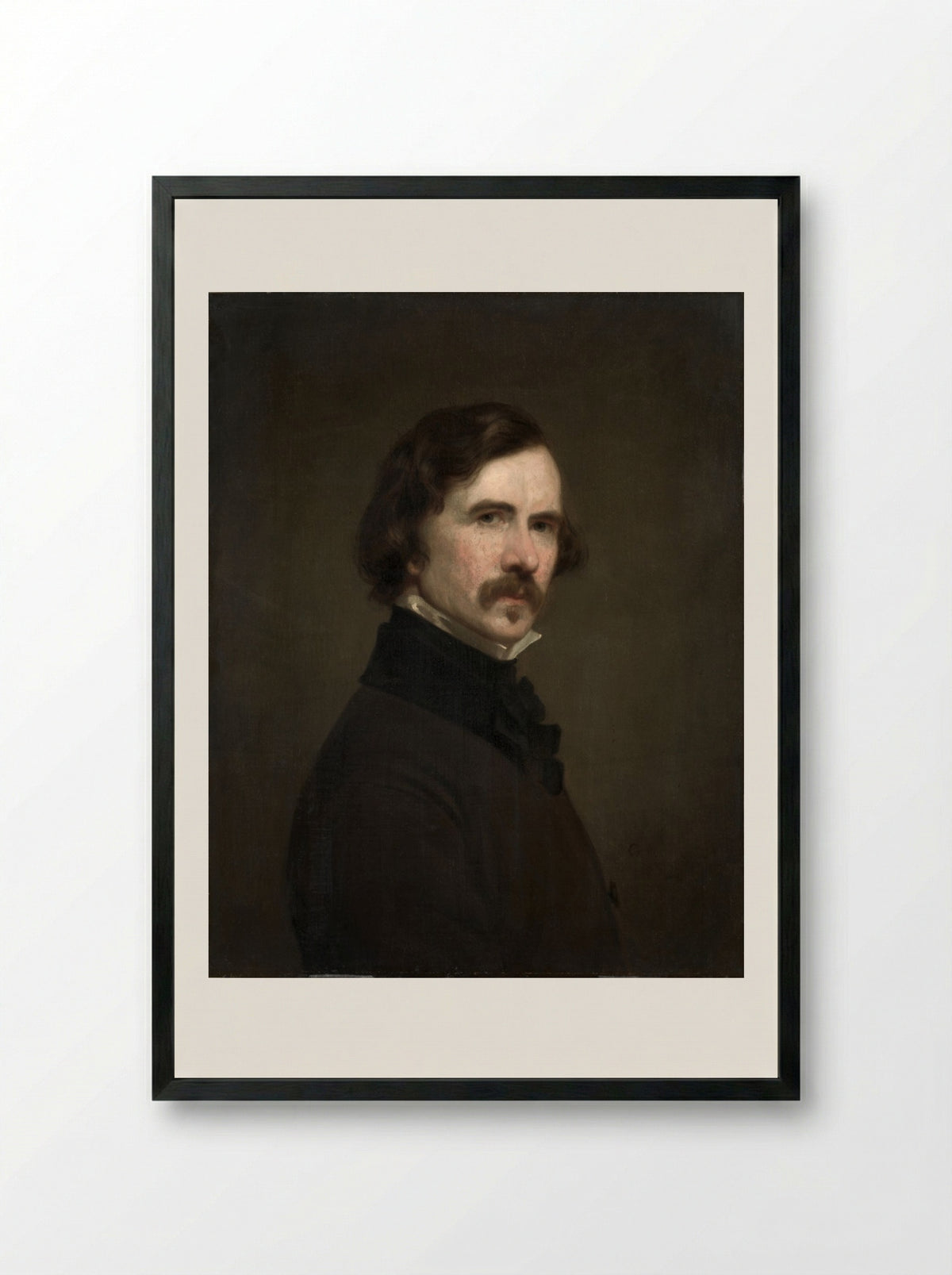 Self-Portrait - George Peter Alexander Healy - Framed Print Black