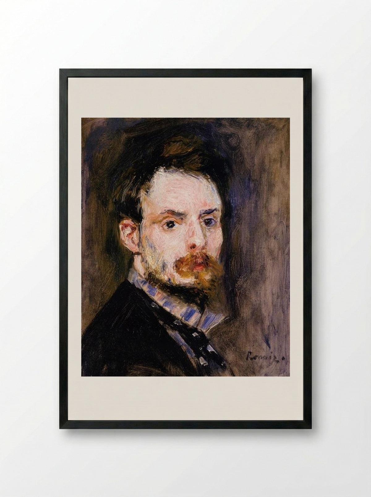 Self-Portrait - Pierre-Auguste Renoir - Framed Print Black