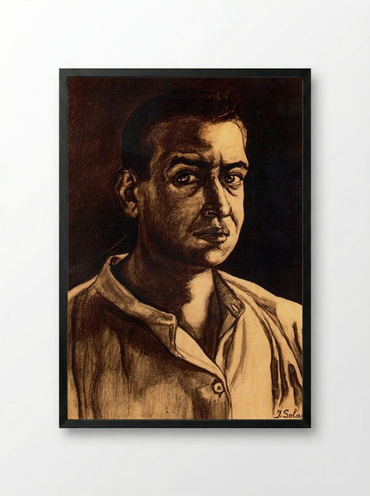 Self-Portrait - José Gutiérrez Solana - Framed Print Black