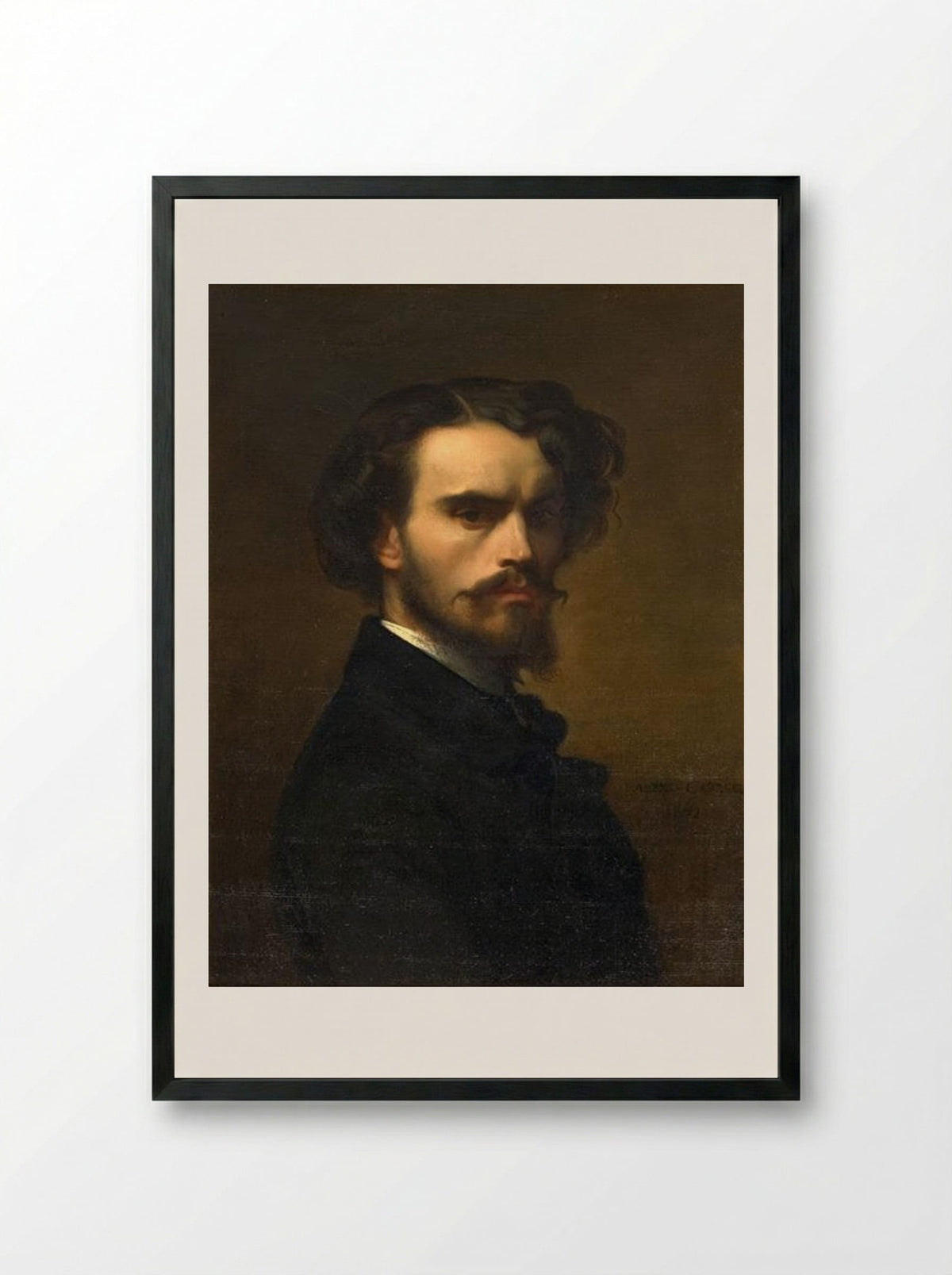Self-Portrait - Alexandre Cabanel - Framed Print Black