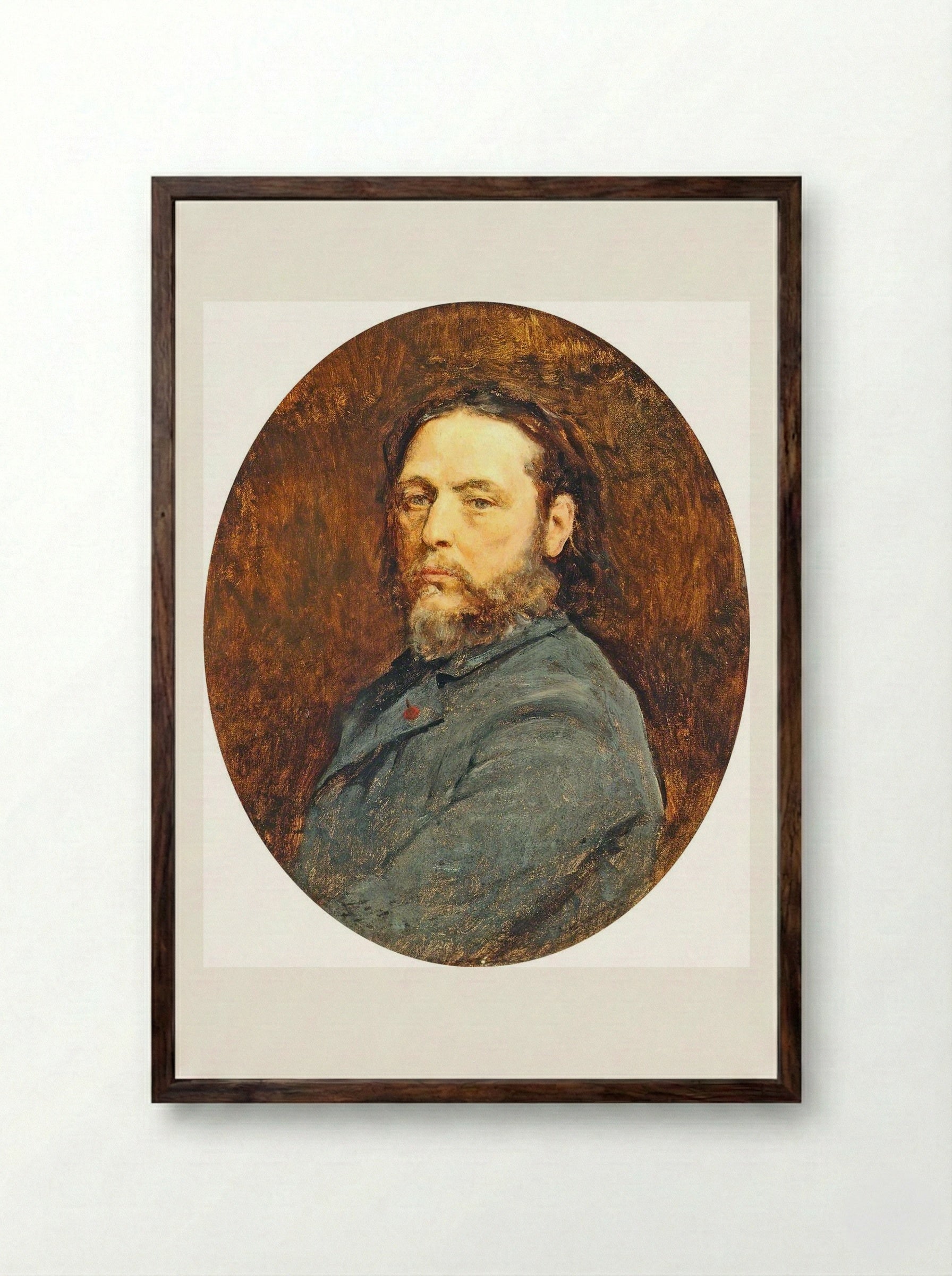 Self Portrait - Jules Breton - Framed Print Dark Wood