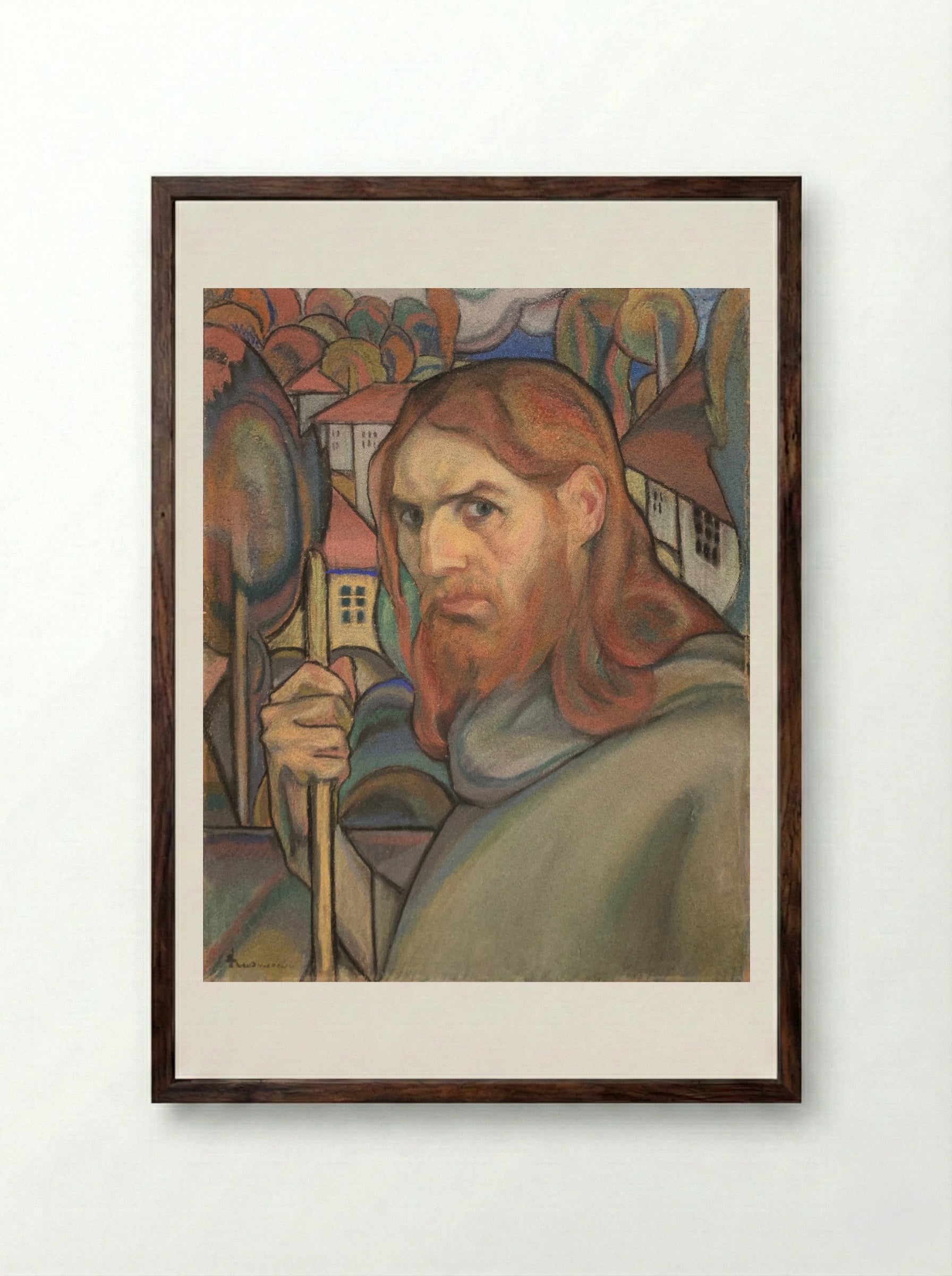 Self-Portrait - Ion Theodorescu-Sion - Framed Print Dark Wood