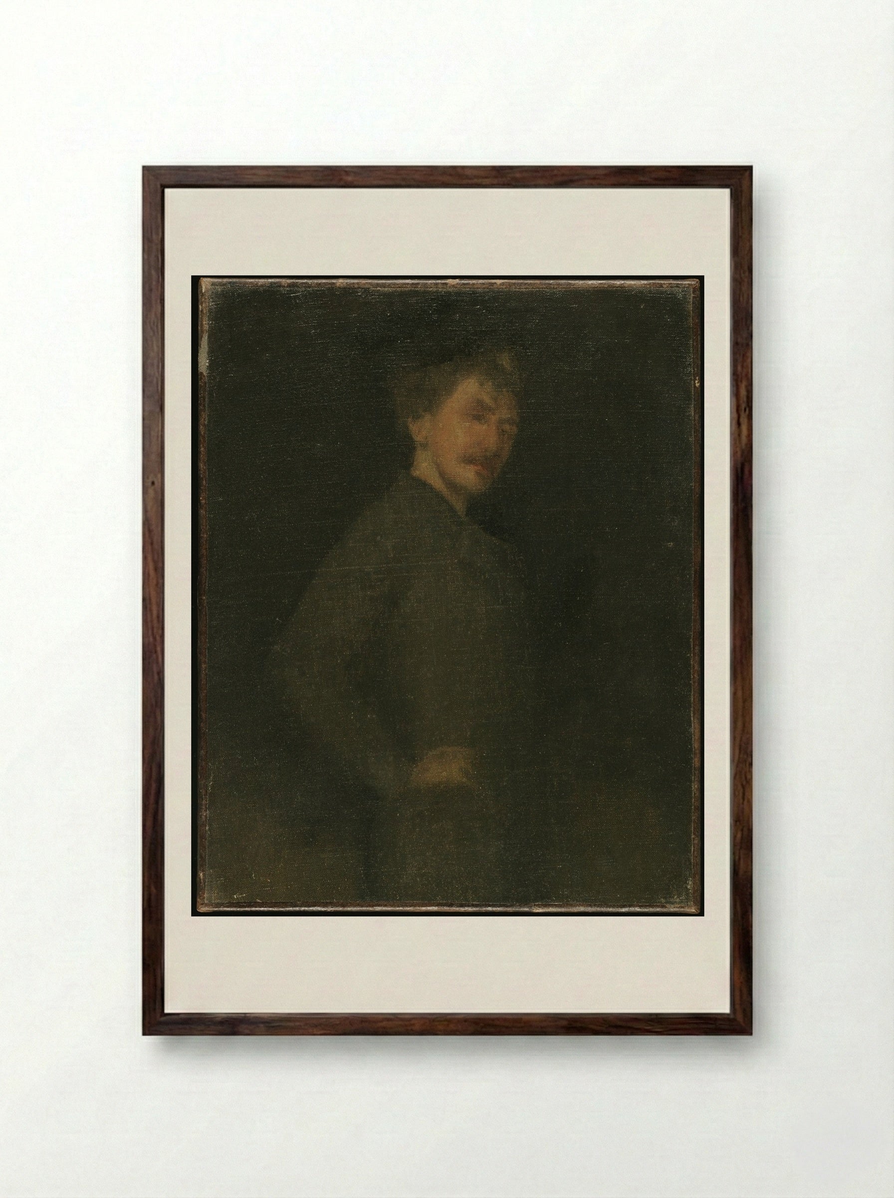 Self-Portrait - James Abbott McNeill Whistler - Framed Print Dark Wood